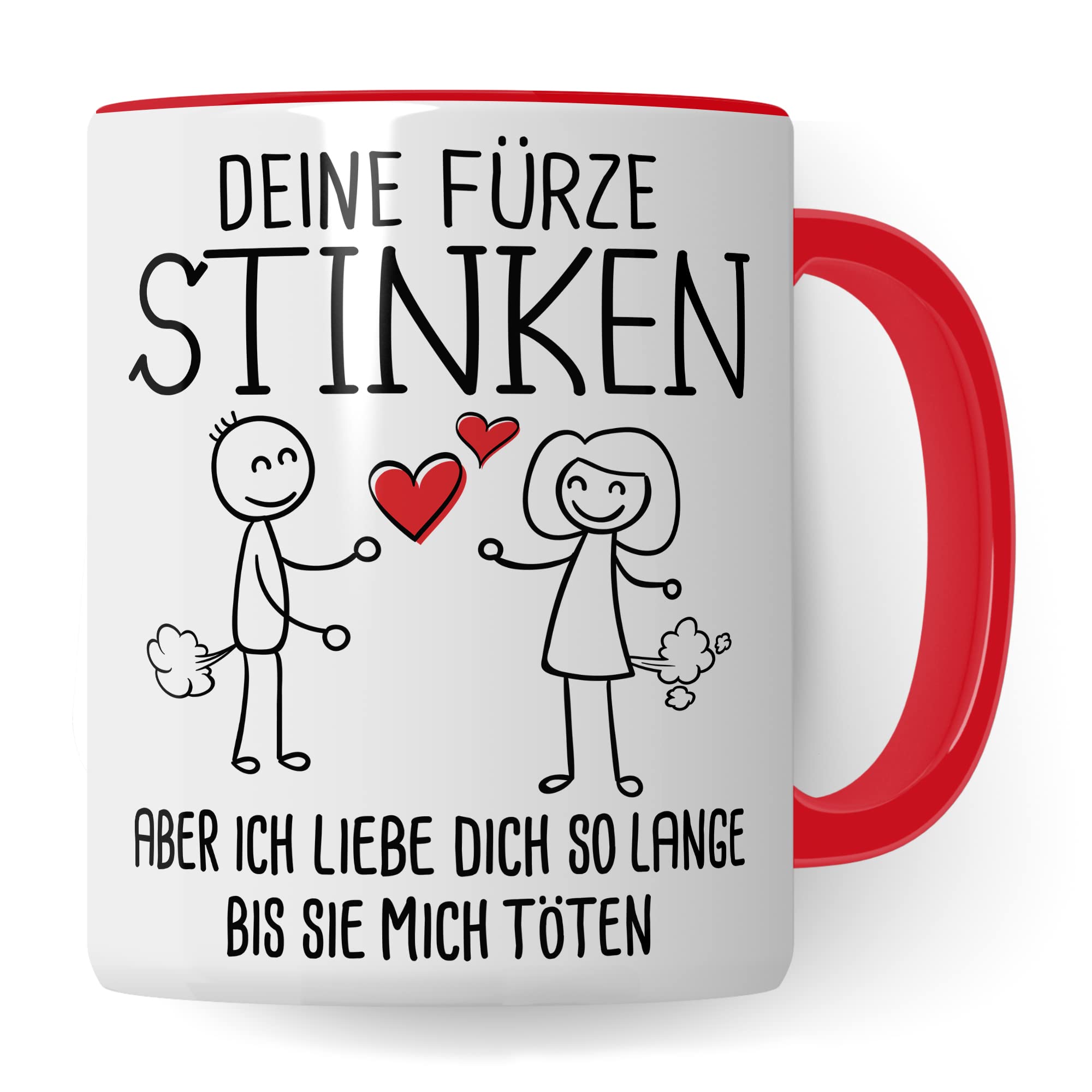 Tasse Fürze Geschenk, Deine Fürze stinken aber ich liebe dich solange bis sie mich töten Geschenkidee Ehemann Freund Partner Kaffee-Becher Kaffeetasse Tasse mit Spruch lustig