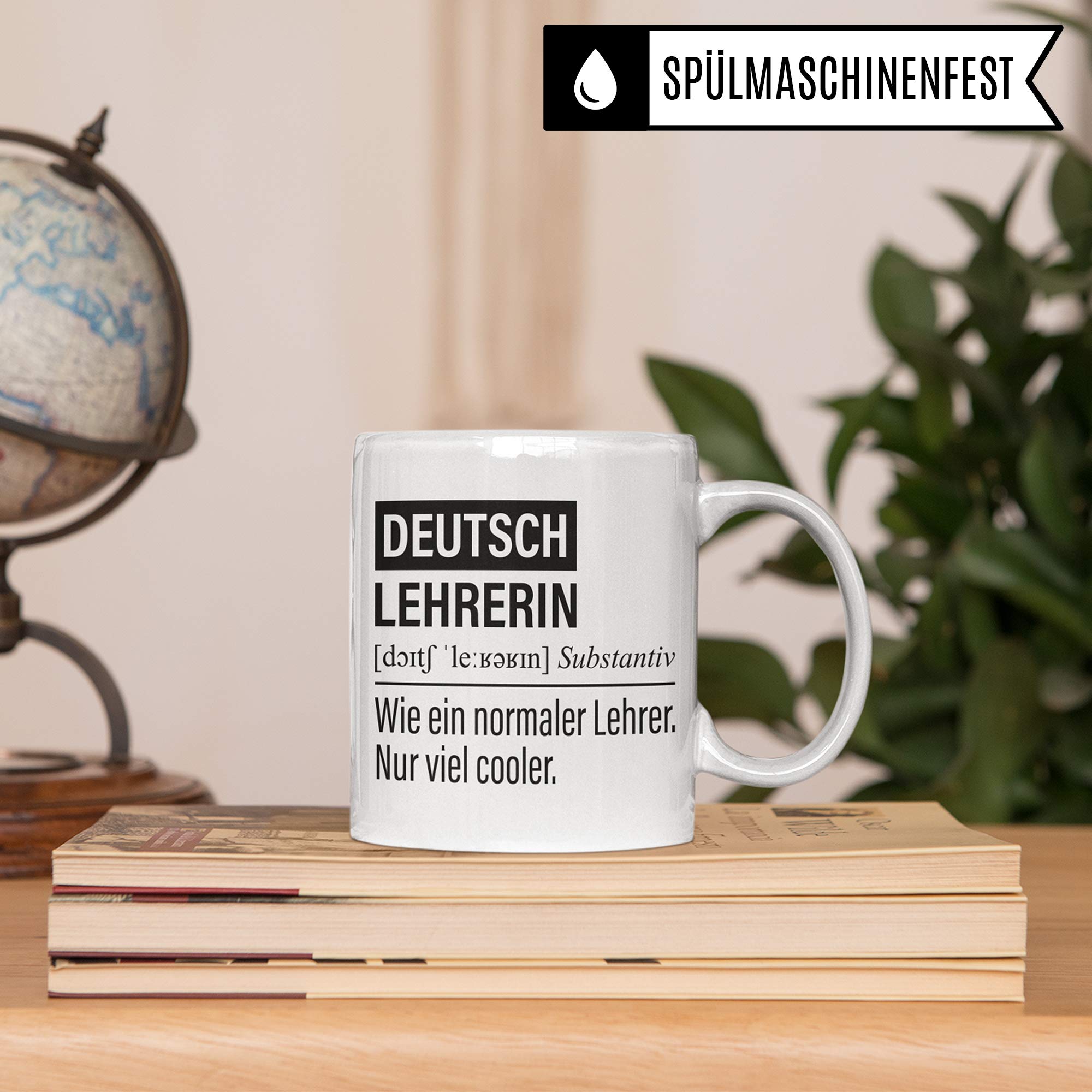 Deutsch Lehrerin Tasse, Geschenk für Deutschlehrerin, Kaffeetasse Geschenkidee Lehrerin, Kaffeebecher Lehramt Schule Deutsch Unterricht Witz