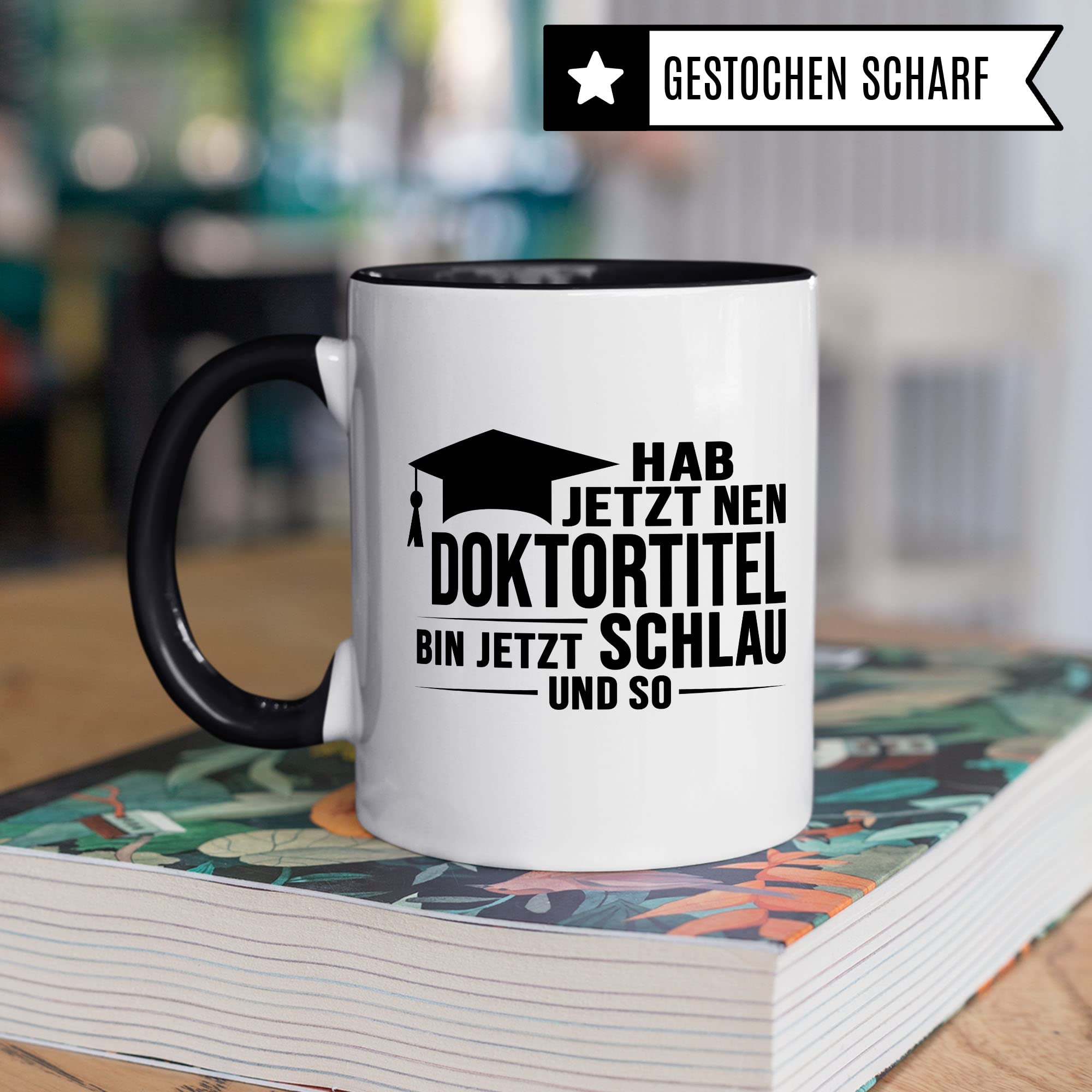 Doktortitel Tasse Geschenkidee, Kaffeebecher mit Spruch lustig, Doktor Geschenk, Kaffeetasse Humor Witz Geschenkidee für Doktorarbeit, Doktorin Teetasse