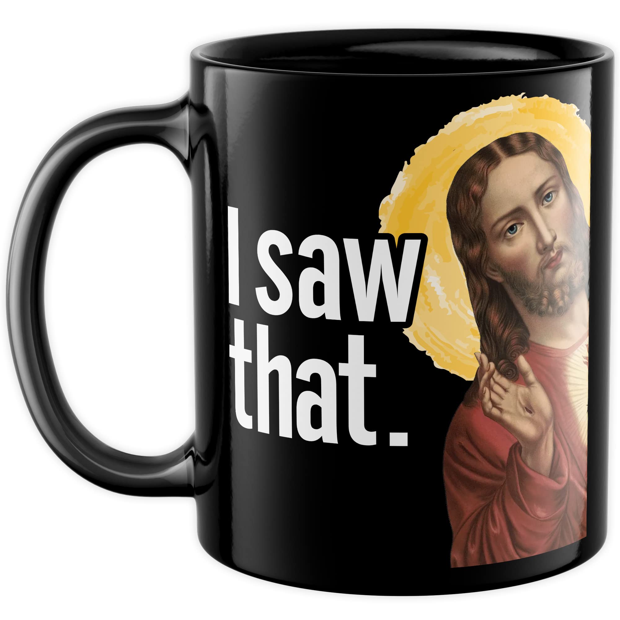 Jesus Tasse Meme Geschenkidee Humor Kaffeetasse mit lustigen Spruch Geschenk für Kollege Kaffeebecher Christus Peeking Becher