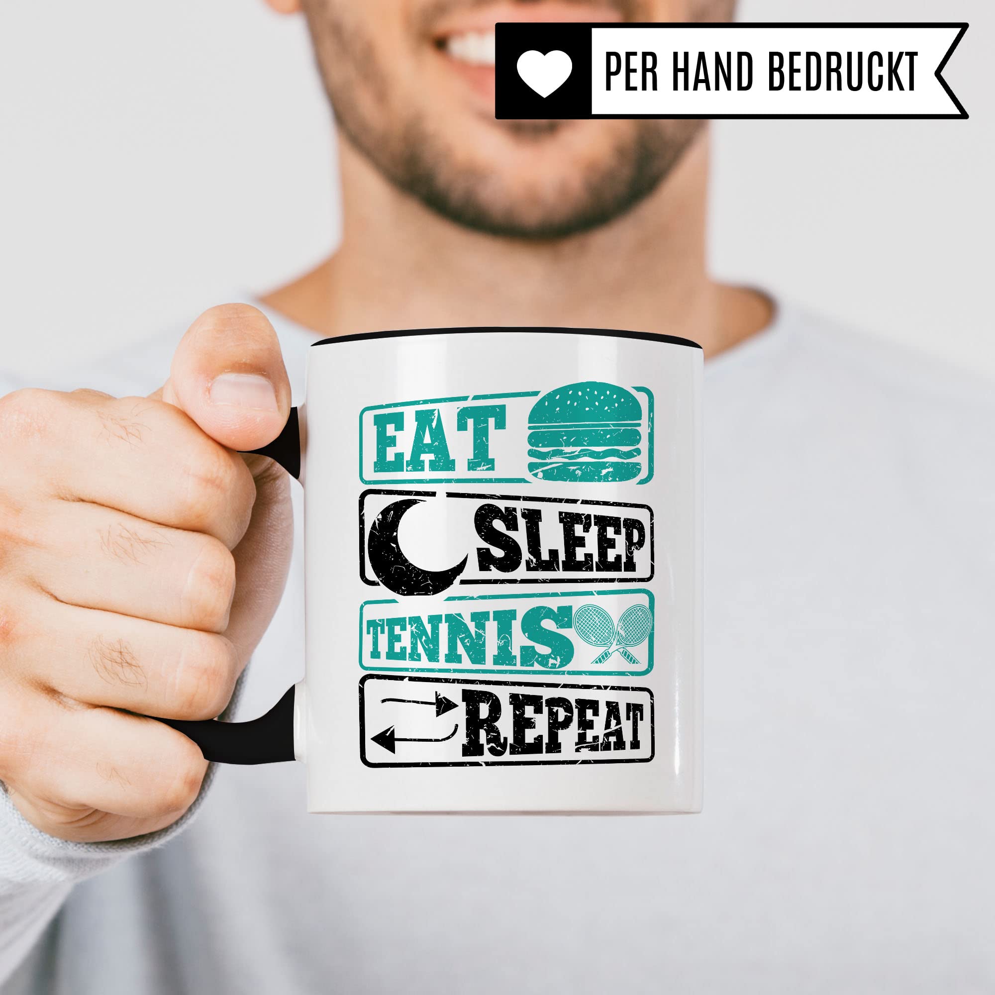 Tennisspieler Tasse Geschenkidee Tennis Kaffeetasse Humor Witz Geschenk für Tennisspielerin Kaffeebecher Tennisschläger Becher
