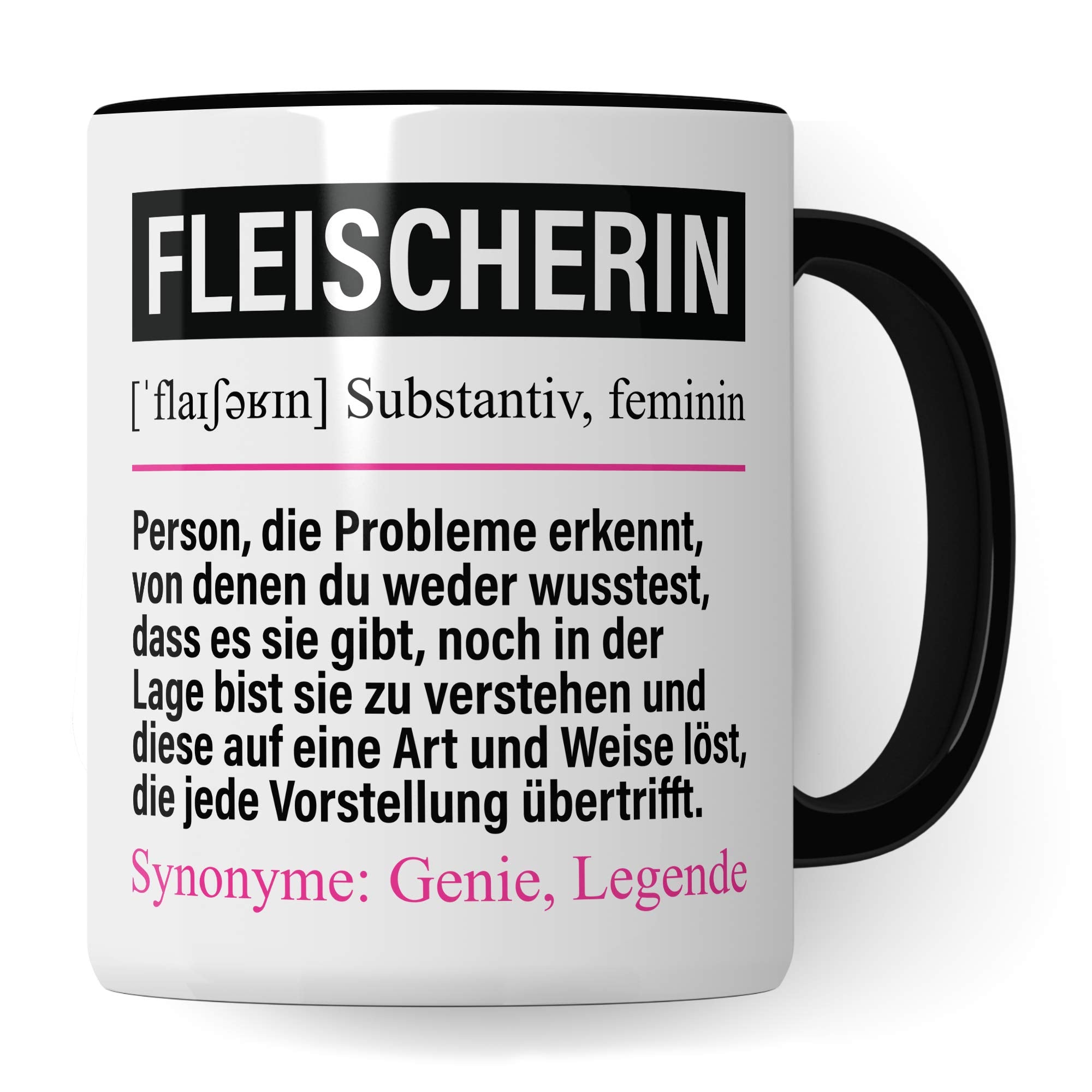 Pagma Druck Tasse Fleischerin lustig, Fleischerin Geschenk, Spruch Fleischerei Kaffeebecher Geschenkidee, Kaffeetasse Beruf Fleisch Schlachterin Teetasse Becher