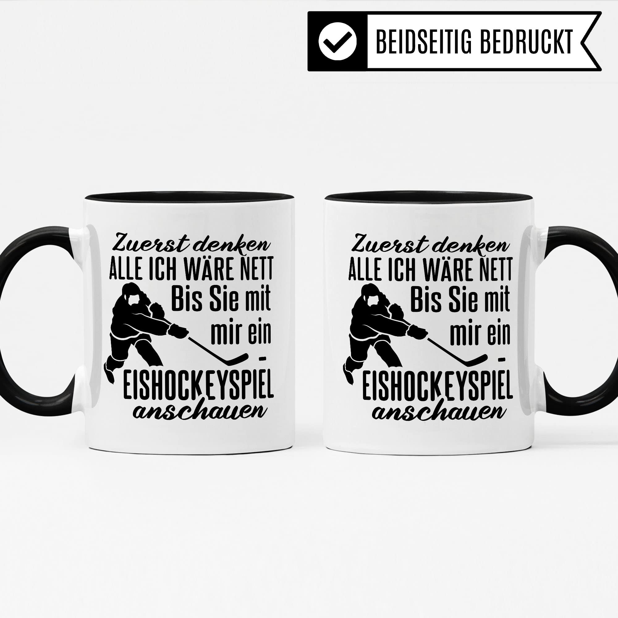 Eishockey Tasse Geschenkidee Kaffeetasse Humor Witz Geschenk für Eishockeyfan Kaffeebecher Eishockeyspiel Becher