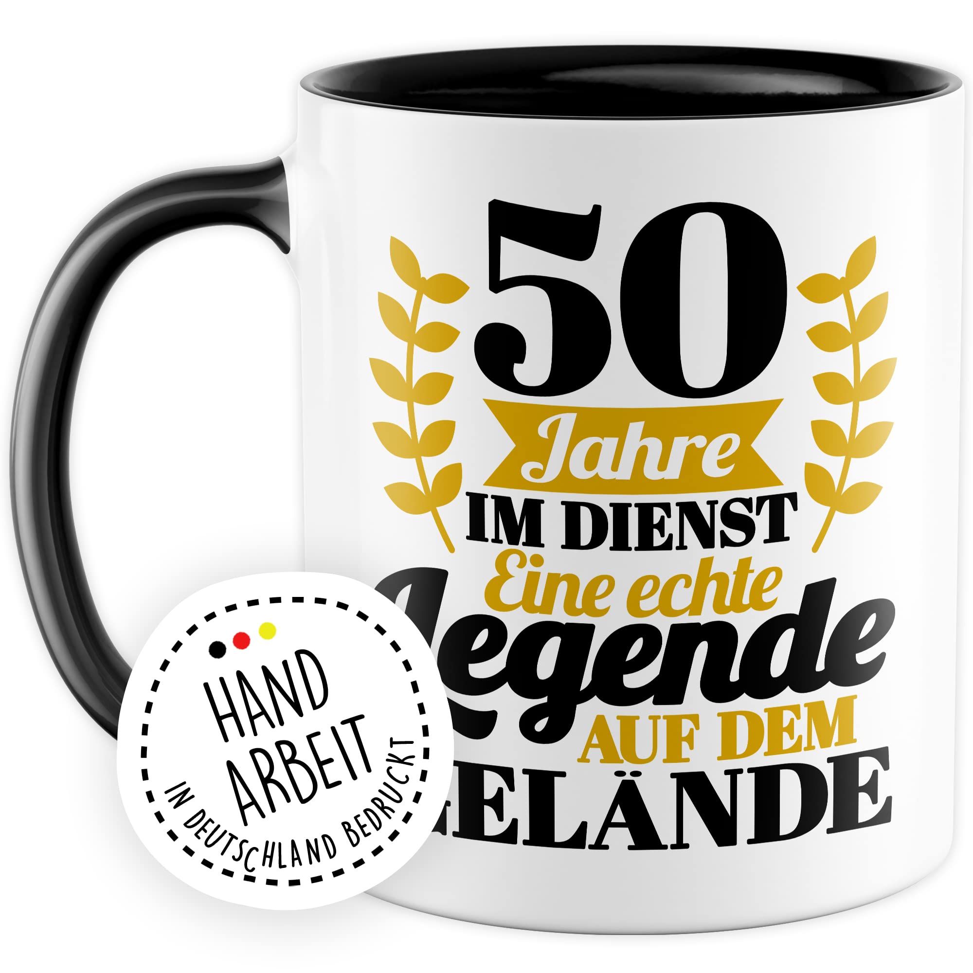 Tasse Dienstjubiläum Geschenk, 25 Jahre im Dienst - Eine echte Legende Geschenkidee Kollegen Kaffee-Becher Kaffeetasse Tasse mit Spruch Firmenjubiläum Arbeitsjubiläum Büro-Geschenk