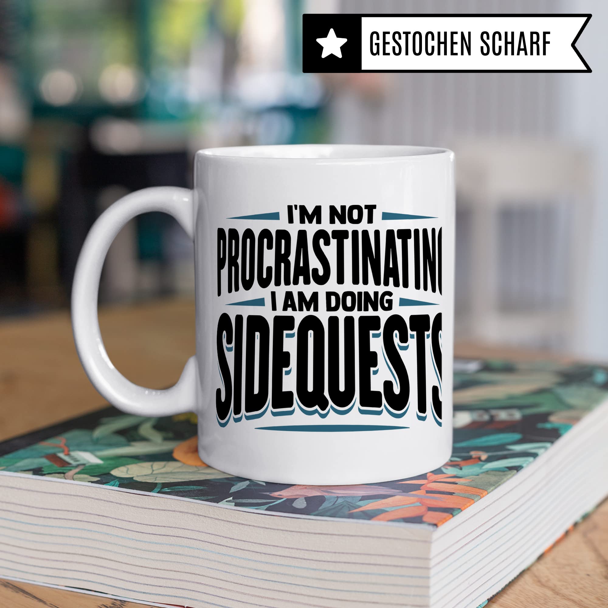 DnD Roleplay Tasse, I'm not procrastinating - I am doing Sidequests, Rollenspiel D20 Dice Geschenk, Pen & Paper Tabletop Dungeon Kaffee-Becher Geschenkidee