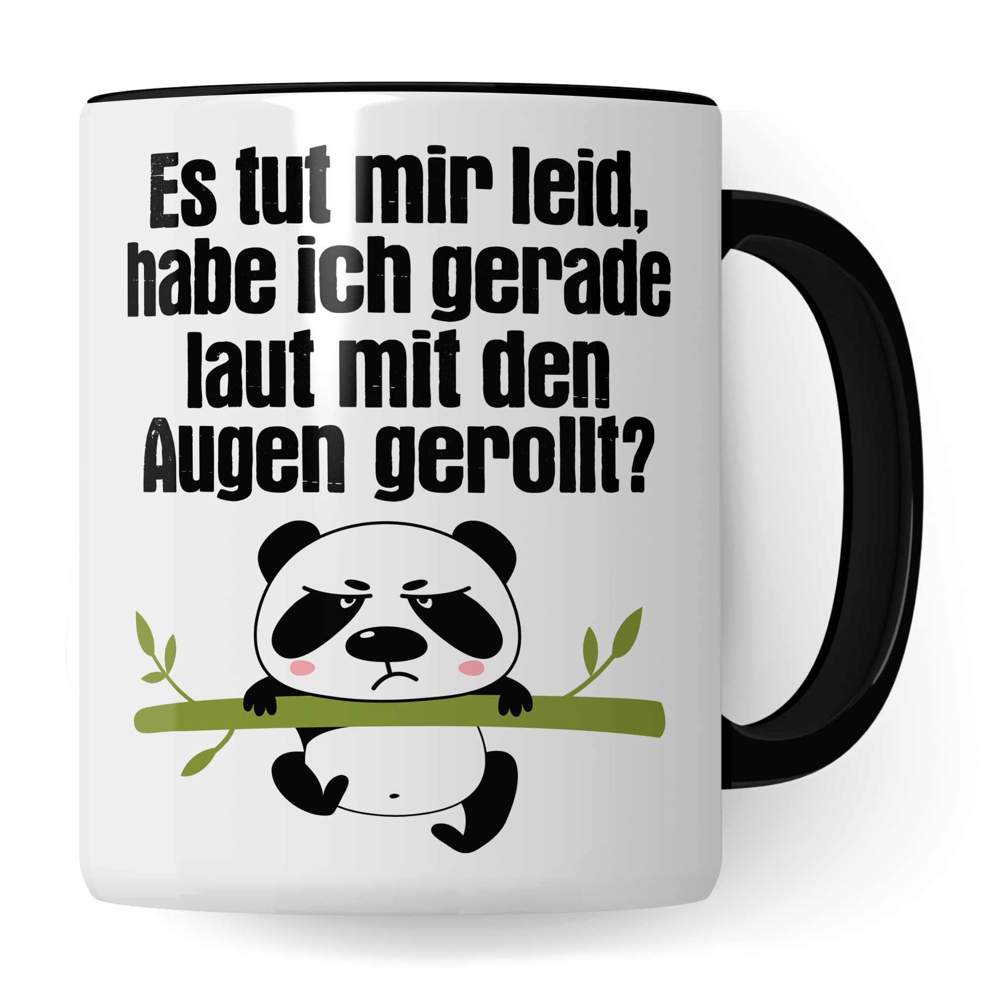 Tasse witzig Lustig Kaffeetasse Tasse fürs Büro Panda Tasse Augen rollen Spruch Kaffee-Becher Tassen Sprüche Witz Cool Kollegin Geschenk Geschenkidee