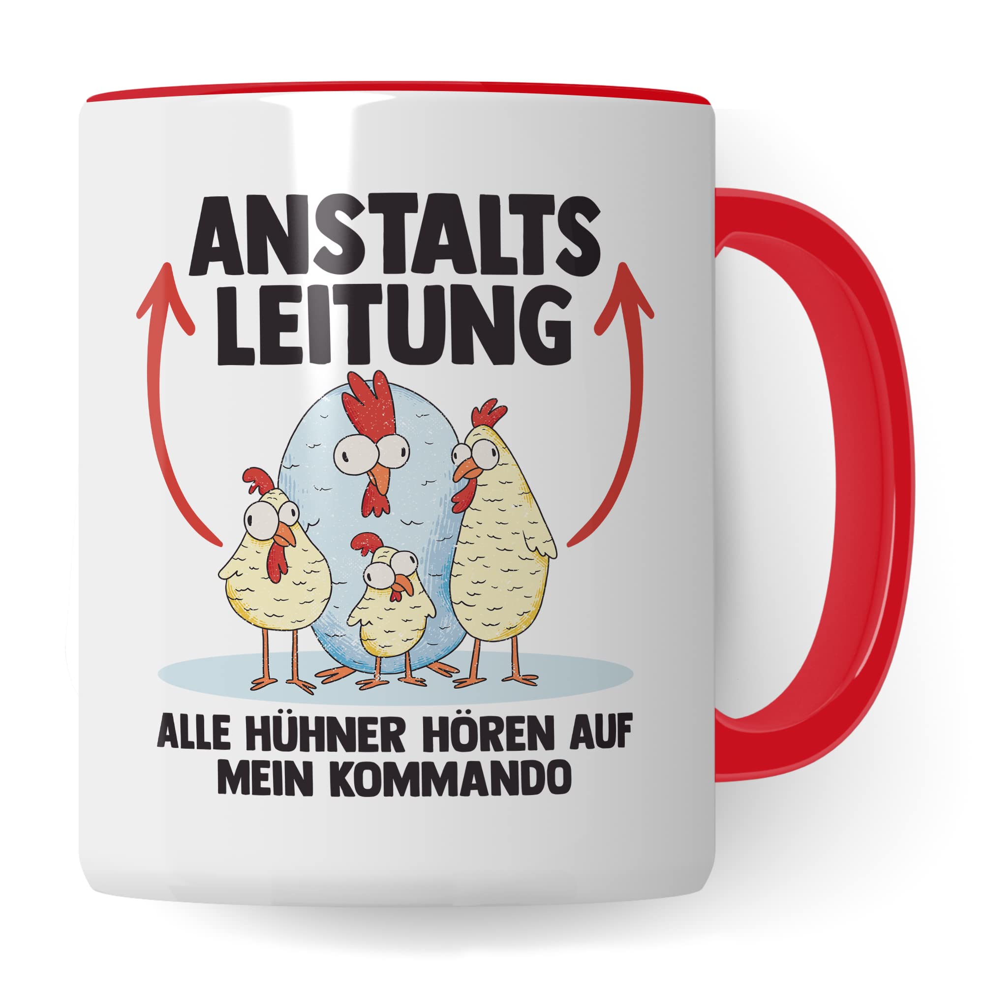 Hühner Tasse Huhn Kaffeetasse Anstaltsleitung Kaffee-Becher Hühnerhalter Geschenk Hühnerbesitzer Geschenkidee Lustig Humor Spruch