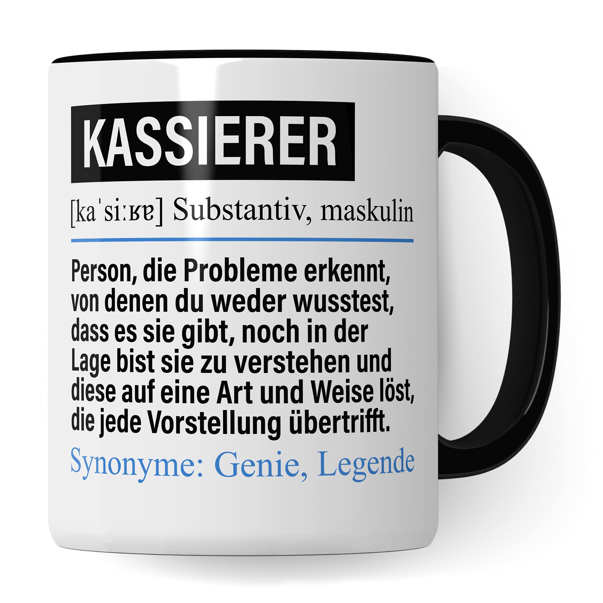 Kassierer Tasse lustig, Kassierer Geschenk Beruf, Spruch Kassenwart Geschenkidee, Kaffeetasse Beruf Kaffeebecher Teetasse Becher