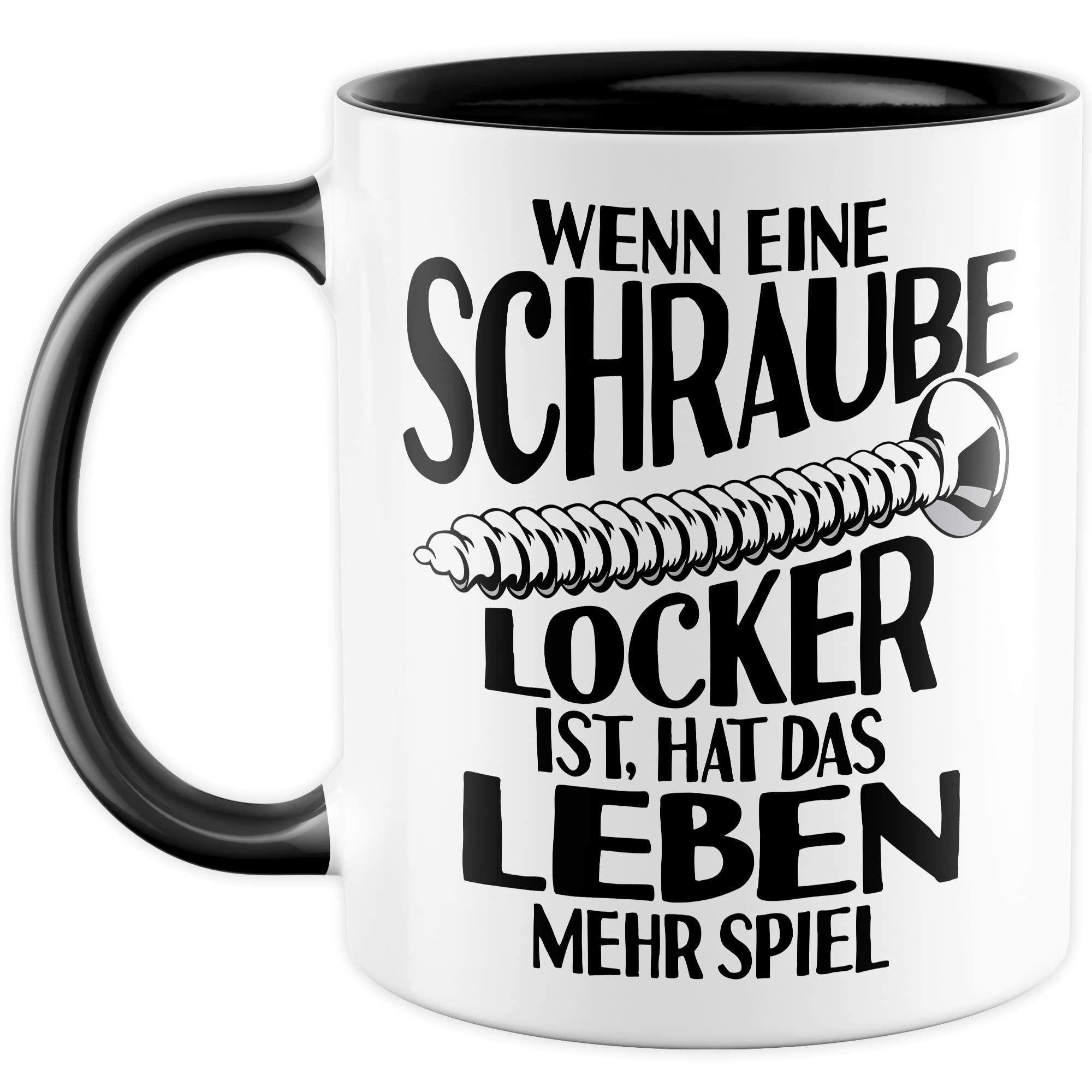 Handwerker Tasse Schrauben Kaffeetasse Mechatroniker Kaffee-Becher Schraube locker Männer Teetasse Geschenk Werkstadt Geschenkidee