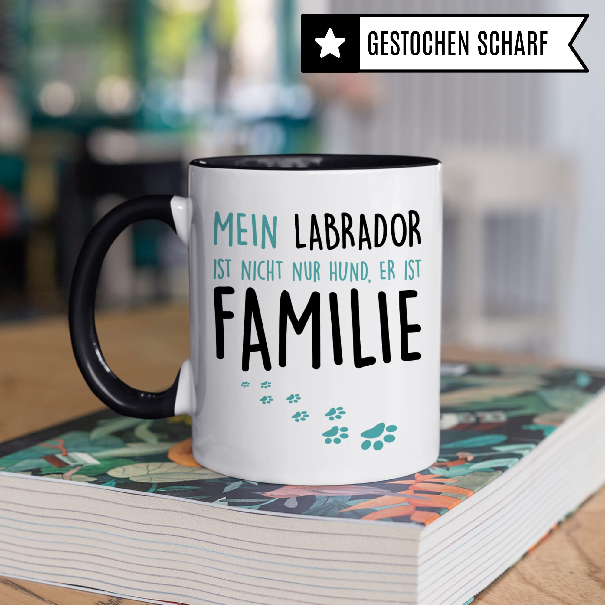 Labrador Tasse, Hunde Spruch lustig, Familie Kaffeetasse Geschenkidee, Labrador Kaffeebecher Hundebesitzer Geschenk, Herrchen Frauchen Hundehalter Geburtstagsgeschenk