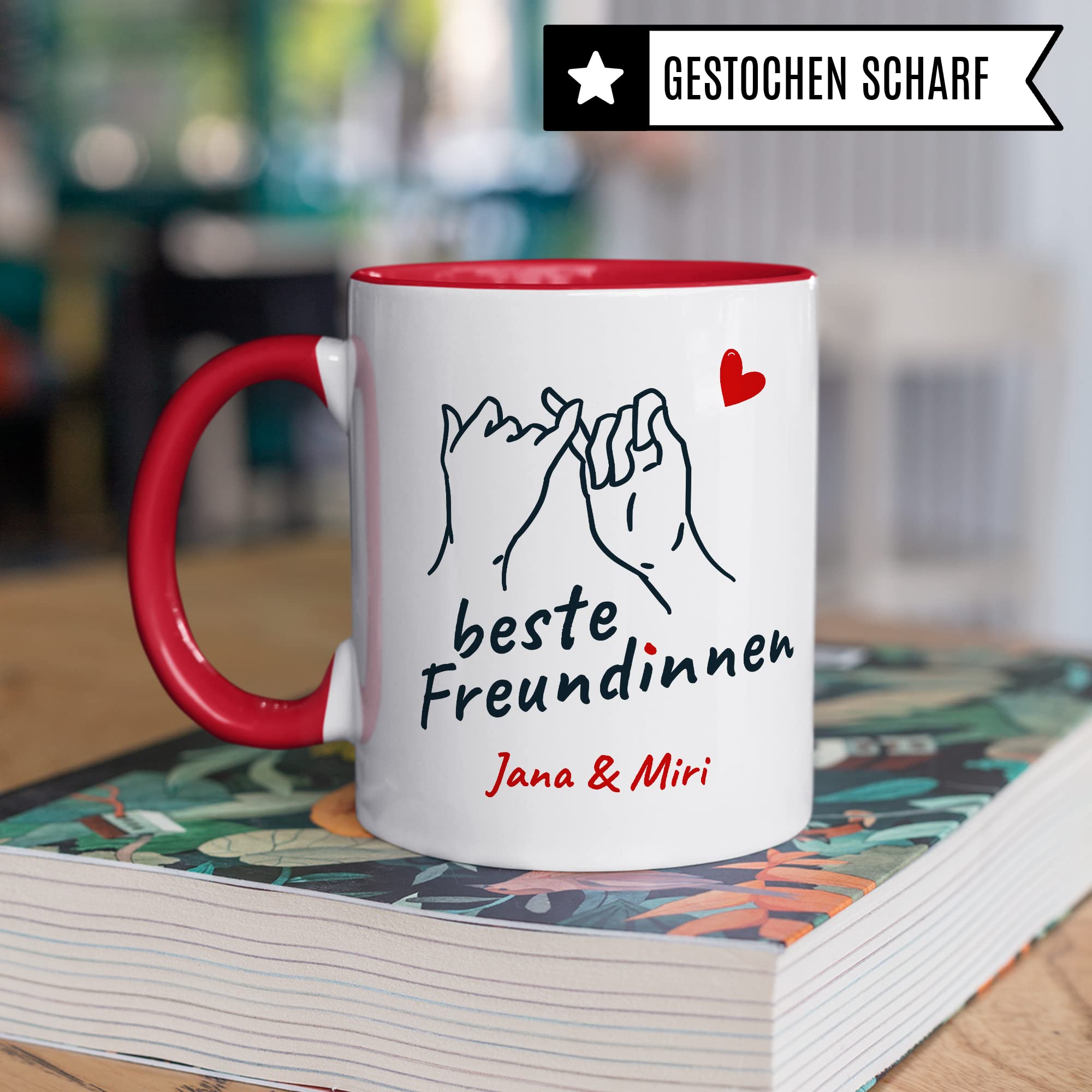 Beste Freundinnen Tasse personalisierbar Custom Freundin Kaffeetasse BFF Kaffee-Becher Frauen Geschenk-Idee Freundschaft persönlich