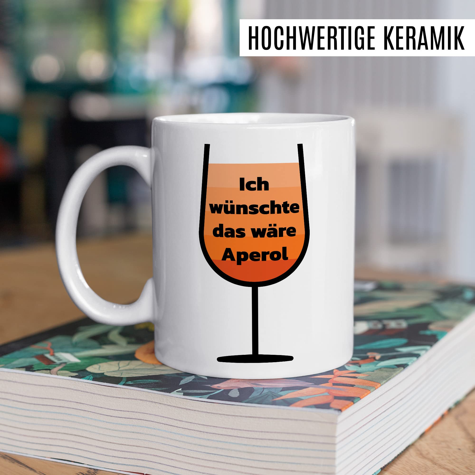 Aperol Tasse Sommer Geschenk Kaffeetasse mit lustigen Spruch Pfeil und Frauen Geschenkidee Spritzer Kaffeebecher Teetasse