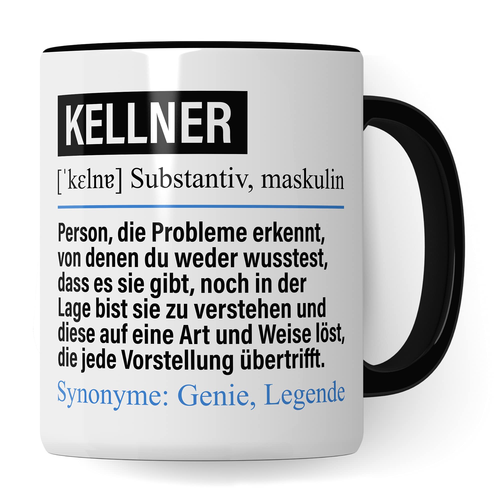 Kellner Tasse lustig, Kellner Geschenk Beruf, Spruch Bedienung Geschenkidee, Kaffeetasse Beruf Kaffeebecher Teetasse Becher