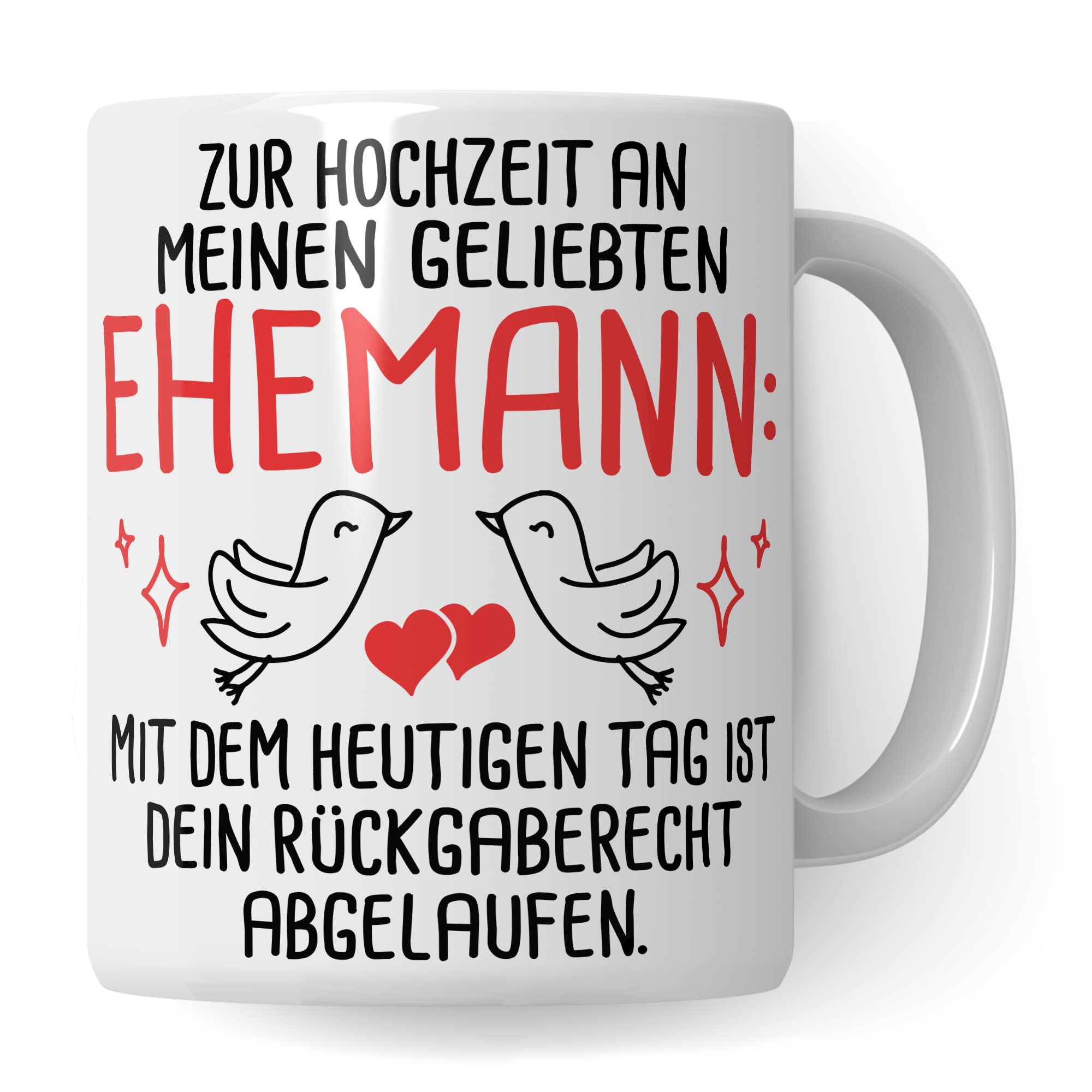 Tasse Ehemann Geschenk, Zur Hochzeit an meinen geliebten Ehemann Geschenkidee Frau Kaffee-Becher Kaffeetasse mit Spruch lustig Hochzeit Trauung Ehepartner Ehegatte