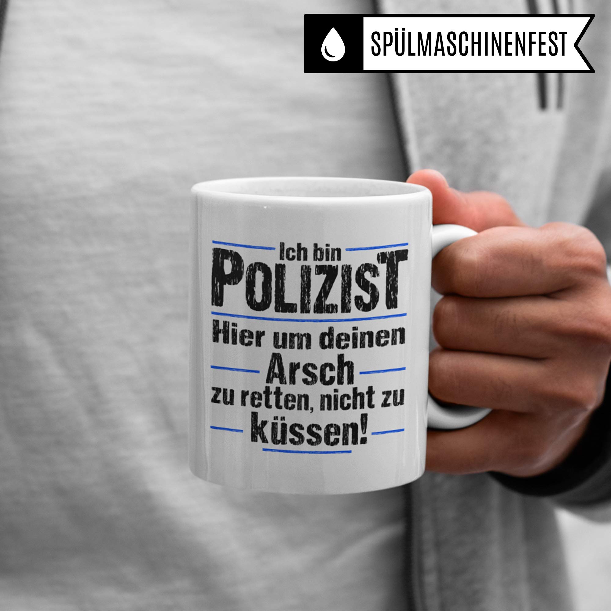 Pagma Druck Polizist Tasse, Polizei Geschenk, Becher Geschenkidee für Polizisten Kaffeetasse, Ausbildung Streifenpolizist Kripo Beamter Witz Police Kaffeebecher lustig