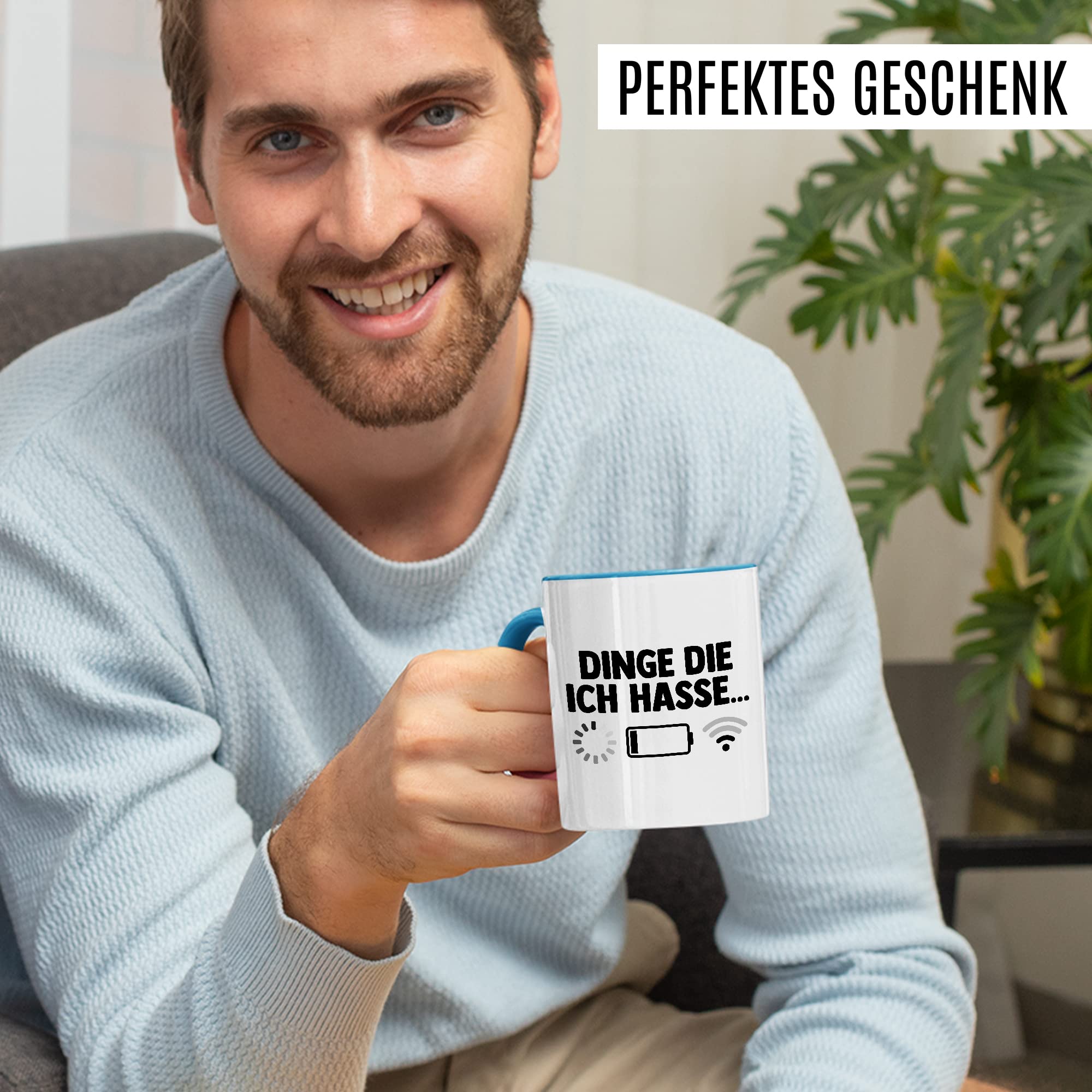 Dinge die ich hasse Tasse Schlechter Empfang Geschenkidee Kaffeetasse Wlan Akku Geschenk für Teenager Kaffeebecher Teen Becher