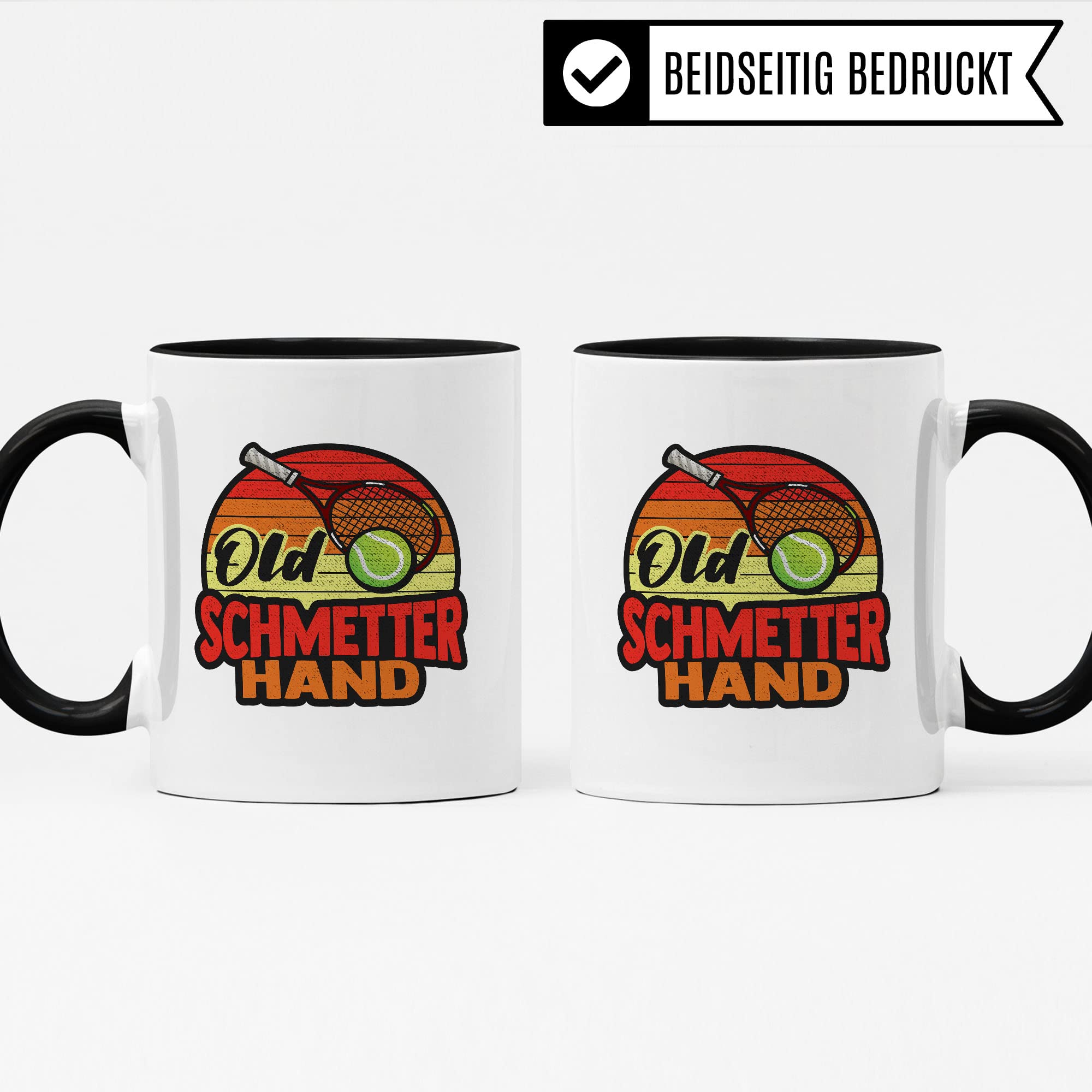 Tasse Tennisspieler, Old Schmetterhand, Geschenk Tennis-Spielerin lustiger Spruch Tennisprofi Tennisliebhaber, Geschenkidee Kaffeetasse für Kollegen Spielpartner
