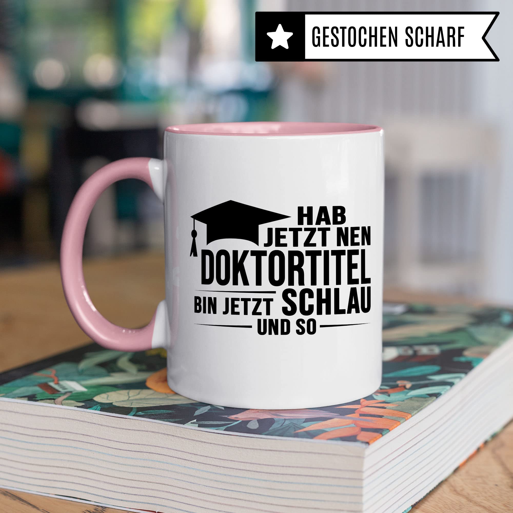 Doktortitel Tasse Geschenkidee, Kaffeebecher mit Spruch lustig, Doktor Geschenk, Kaffeetasse Humor Witz Geschenkidee für Doktorarbeit, Doktorin Teetasse