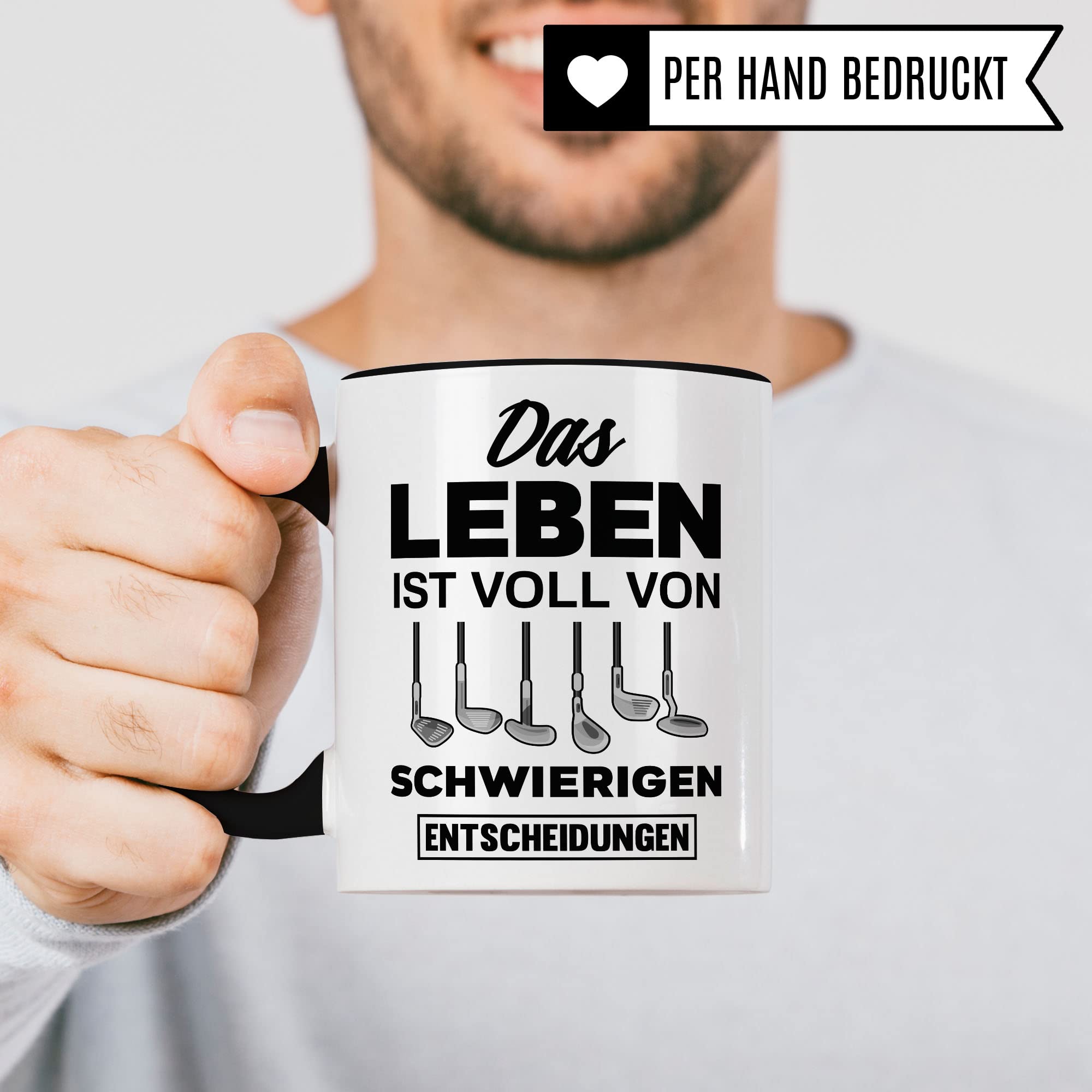 Golf Tasse Geschenkidee Golfen Kaffeetasse Humor Witz Geschenk für Golfer Spieler Kaffeebecher Golfschläger Becher