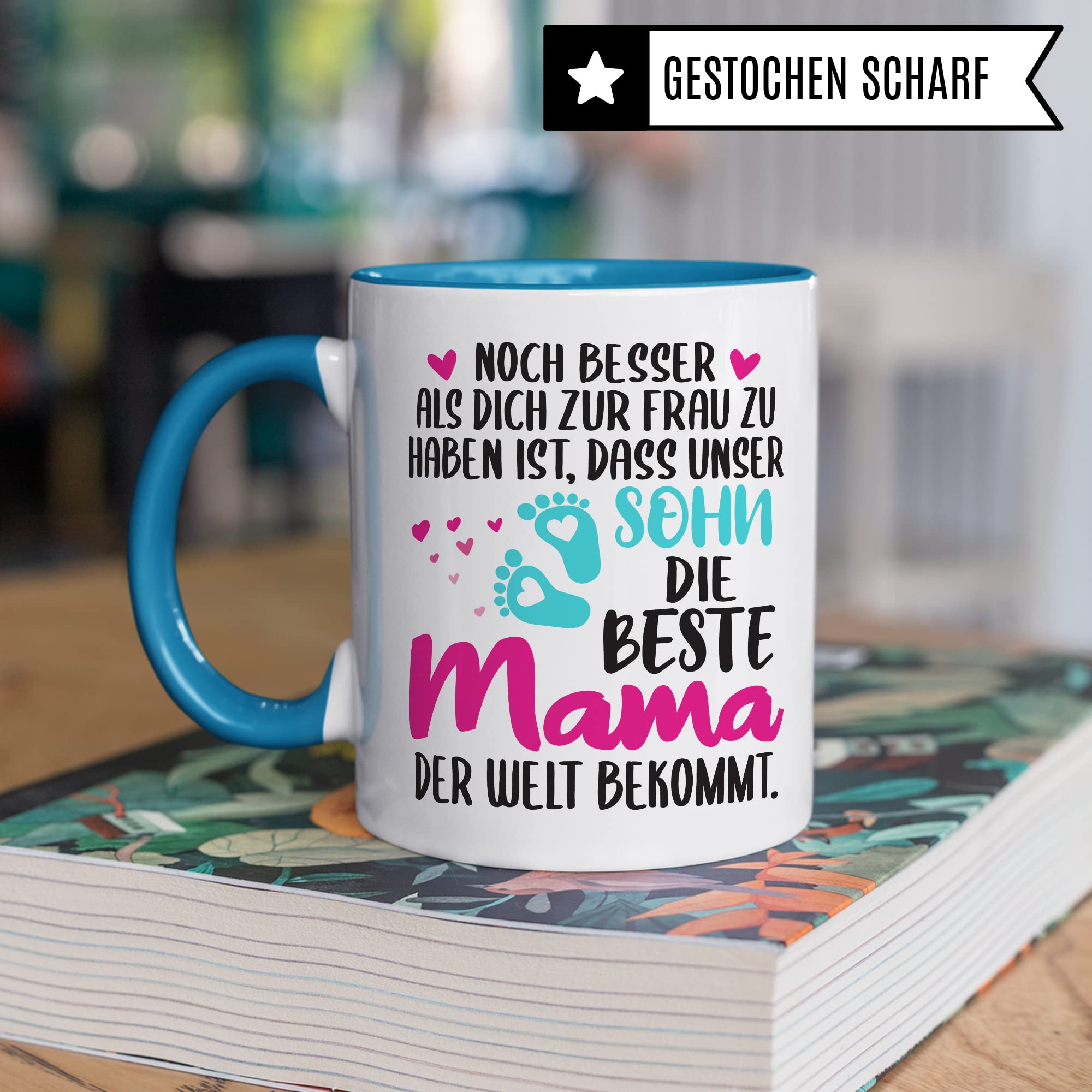 Schwangerschaft Tasse, Noch besser als dich zur Frau zu haben ist, dass unser Sohn die beste Mama der Welt bekommt, Geschenk Schwangere, Geschenkidee werdende Mutter Freundin, Mama 2023 Geschenk