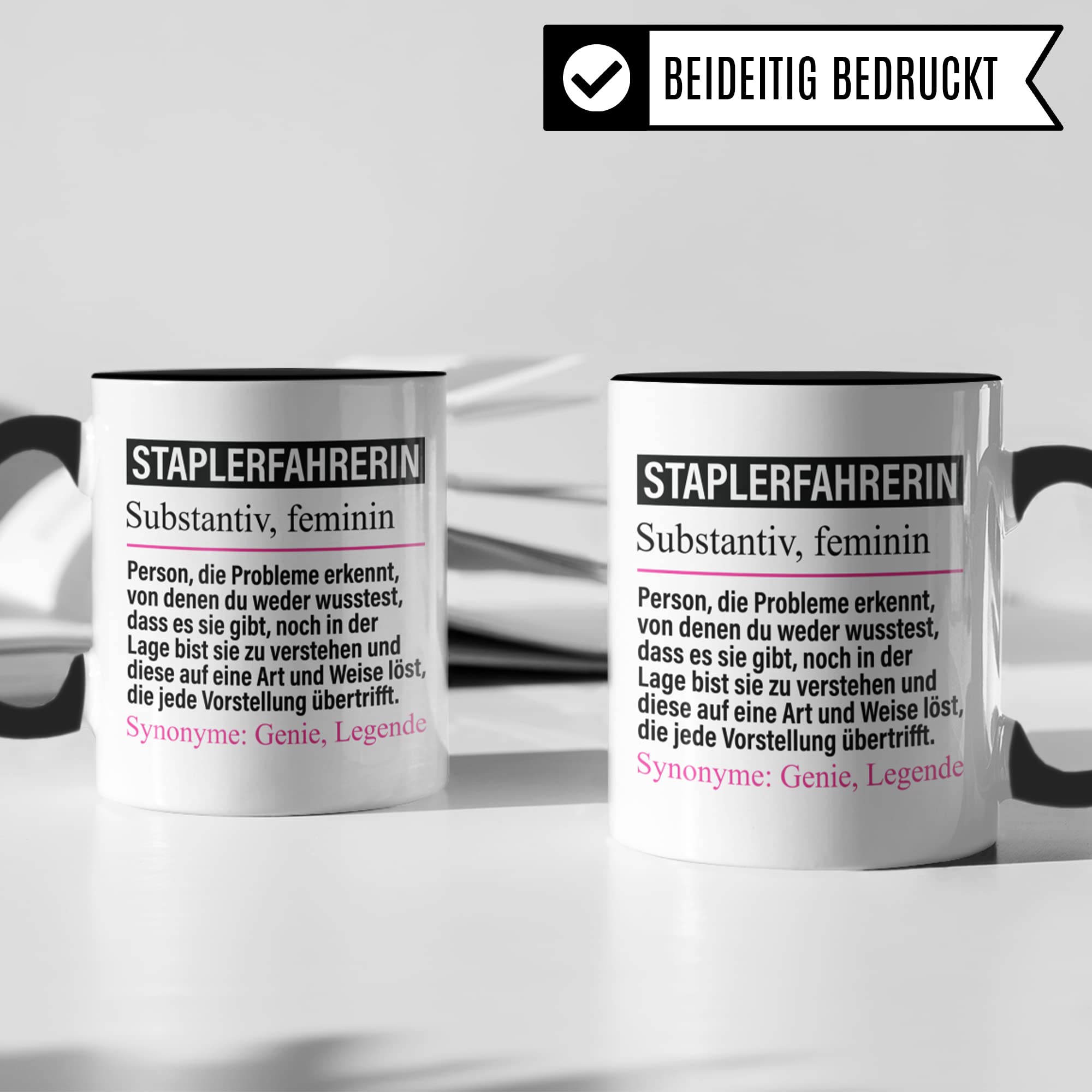 Tasse Staplerfahrerin lustig, Staplerfahrerin Geschenk Beruf, Spruch Kaffeebecher Staplerfahrerinnen Geschenkidee, Beruf Staplerfahren Kaffee-Tasse Teetasse Becher