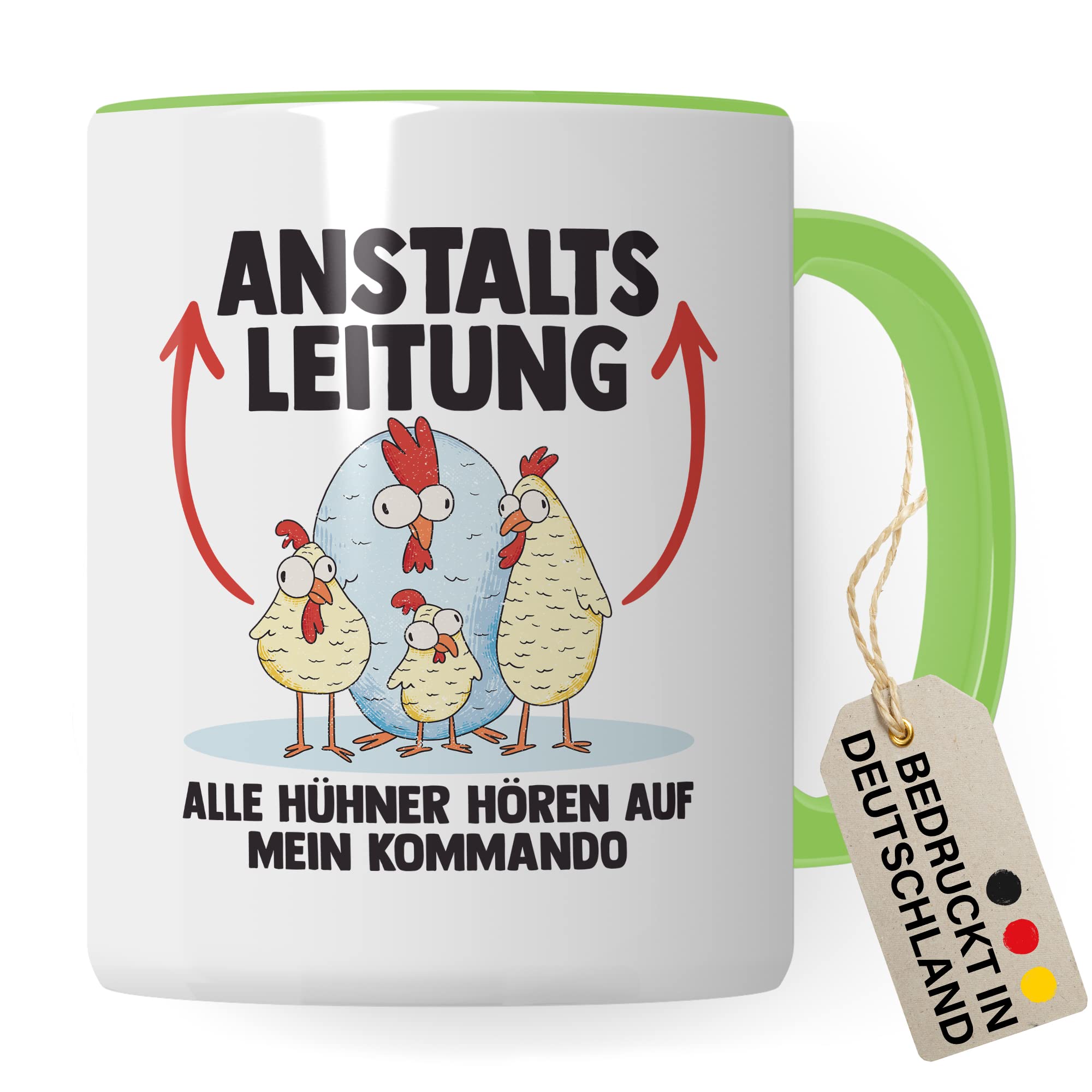 Hühner Tasse Huhn Kaffeetasse Anstaltsleitung Kaffee-Becher Hühnerhalter Geschenk Hühnerbesitzer Geschenkidee Lustig Humor Spruch