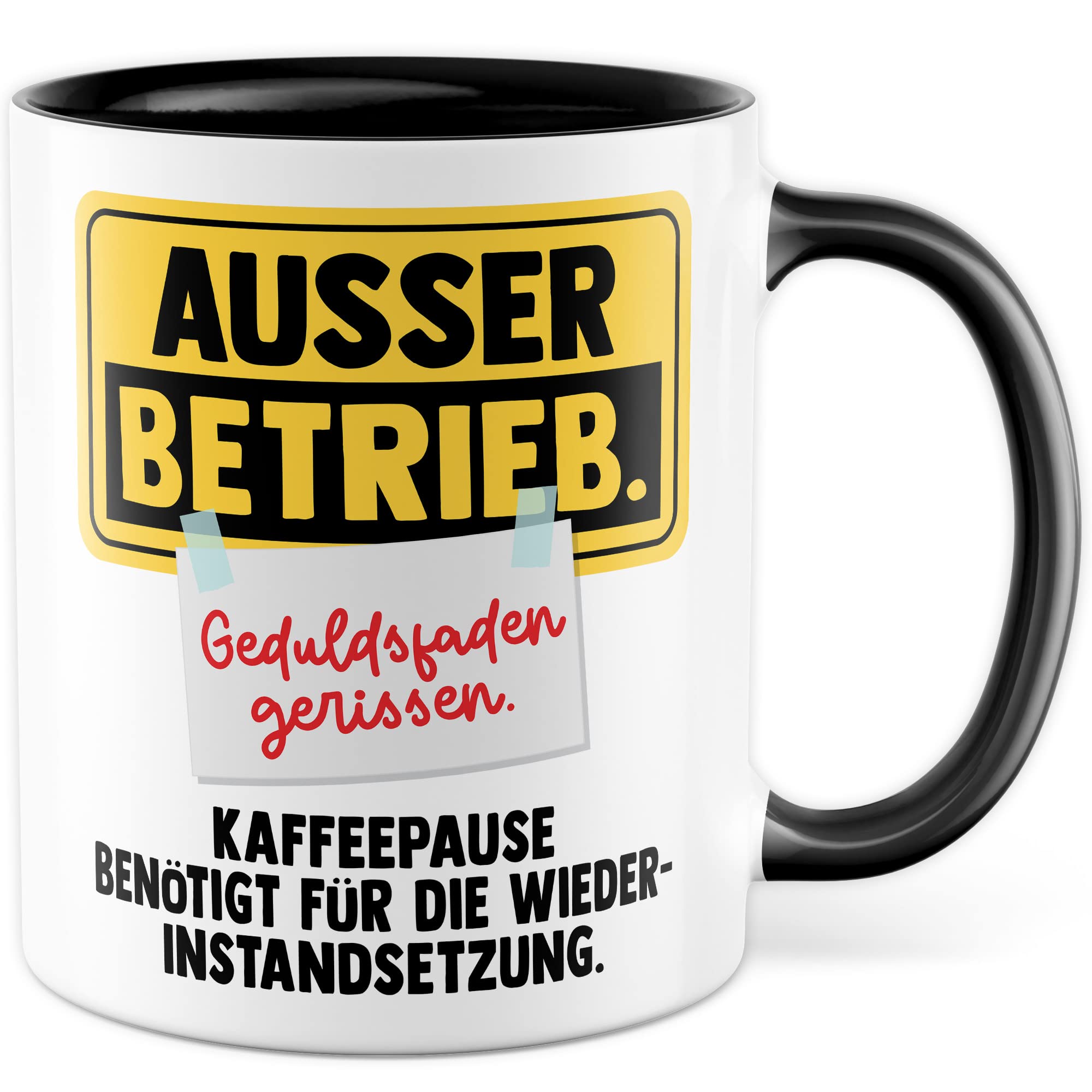 Büro Tasse Witz Geschenkidee Geduldsfaden Kaffeetasse Humor Geschenk für Kollegen Kaffeebecher Arbeits Becher