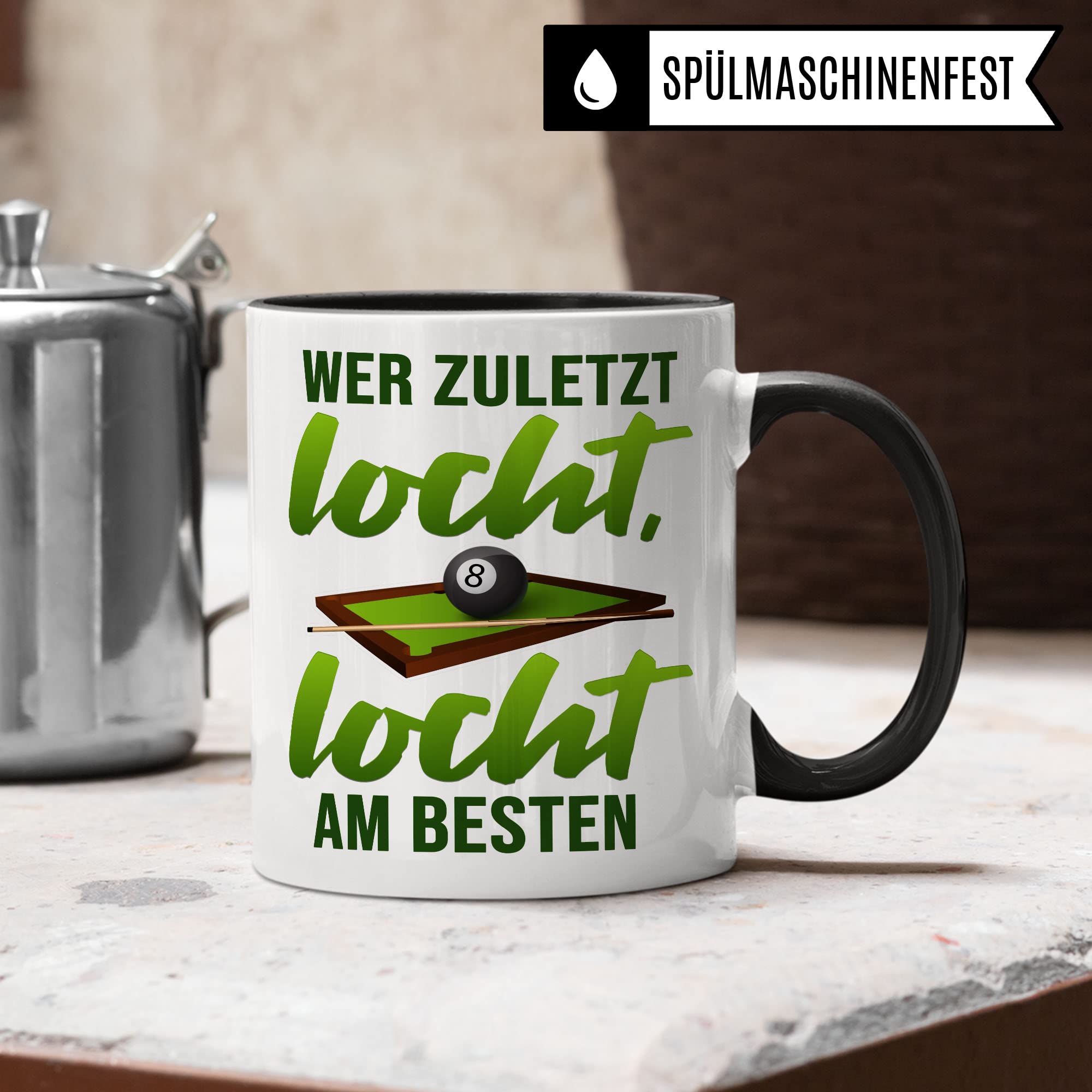 Billardspiel Tasse Geschenkidee Billard Kaffeetasse Humor Witz Geschenk für Billardspieler Kaffeebecher Pool Becher