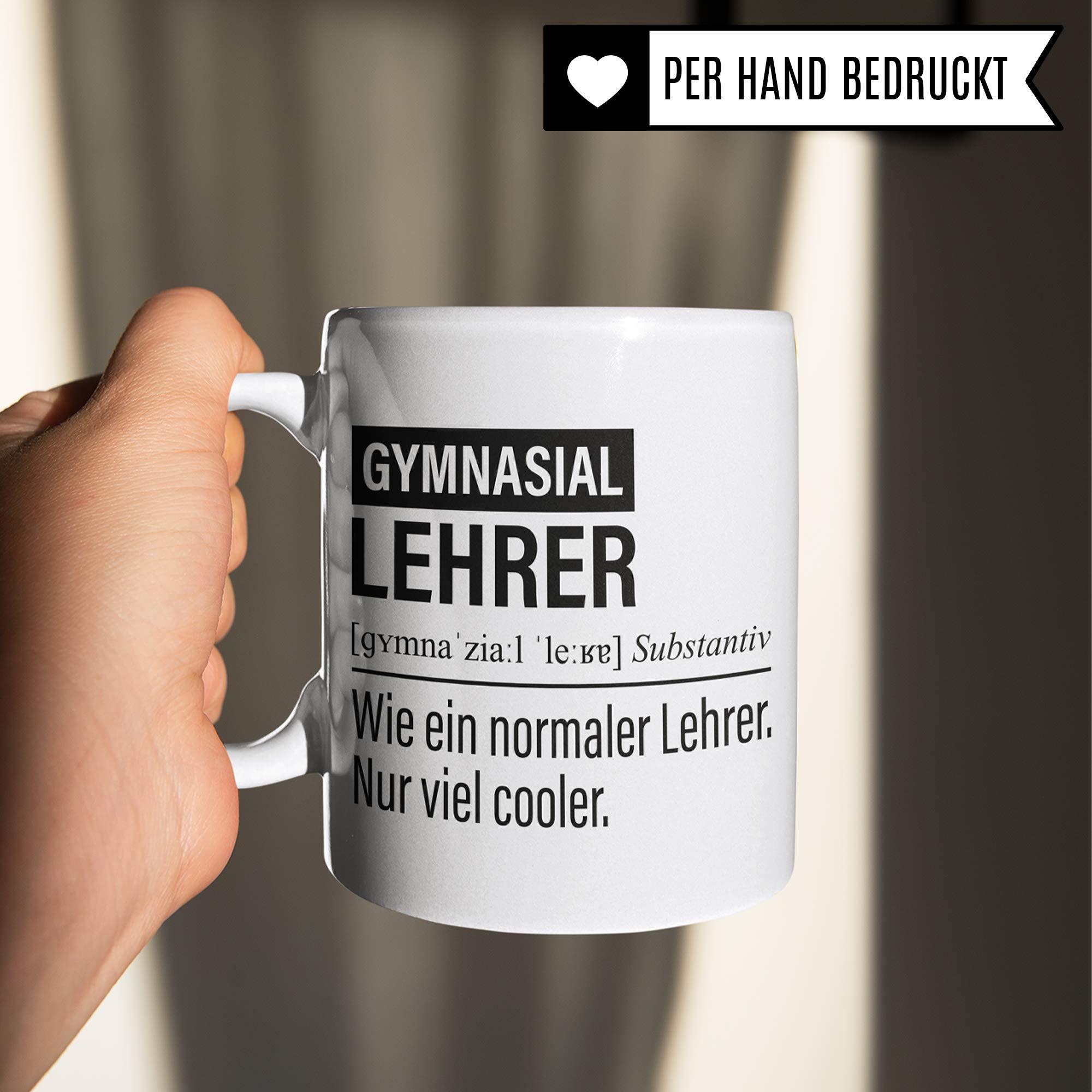 Gymnasiallehrer Tasse, Geschenk für Gymnasium Lehrer, Kaffeetasse Geschenkidee Lehrer lustig, Kaffeebecher Lehramt Schule Unterricht Witz