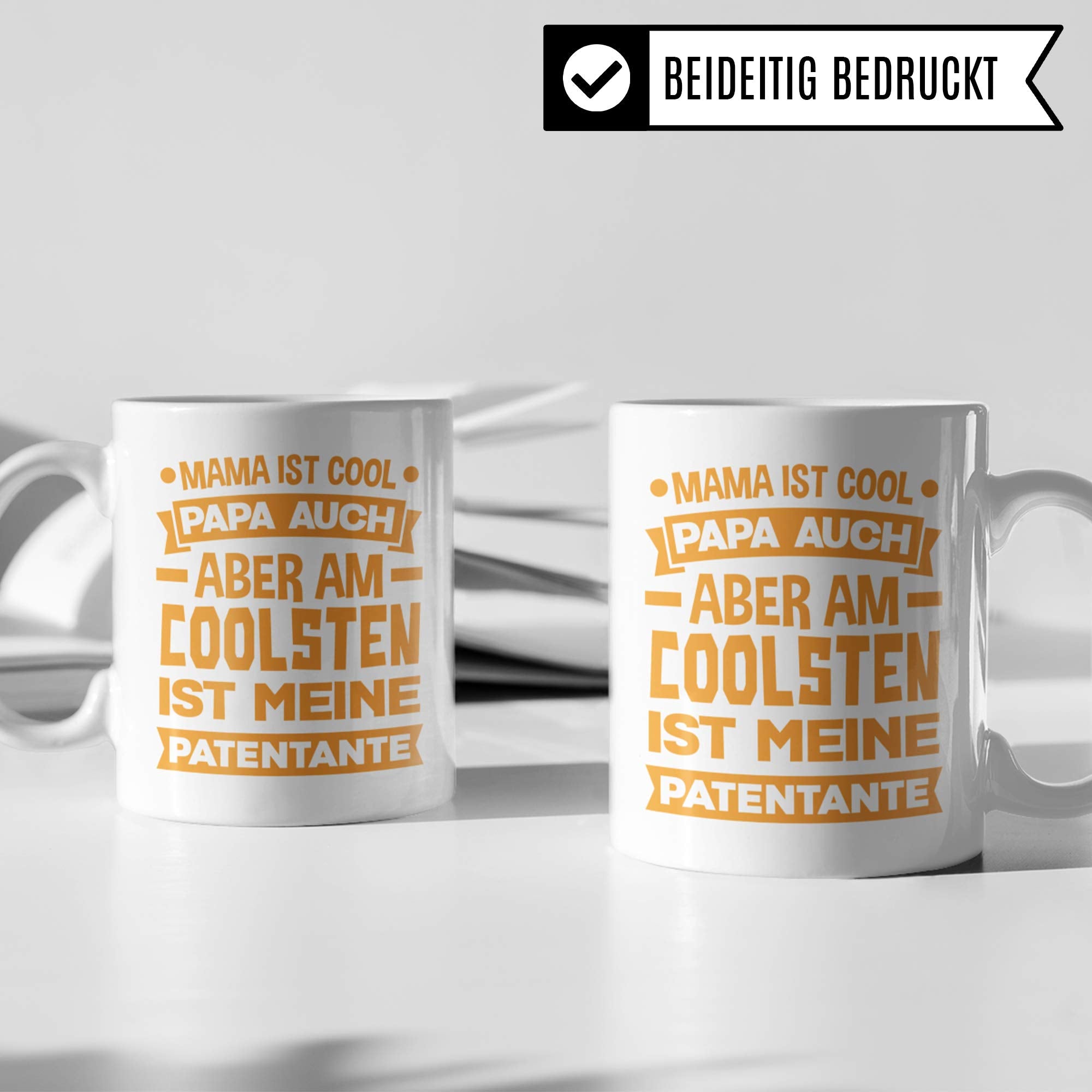 Pagma Druck Tasse Patentante und Patensohn/Patentochter, Geschenk Patentante Kaffeetasse, Taufpatin Fragen Becher, Patin Taufpatin Patenkind Geschenkidee Kaffeebecher