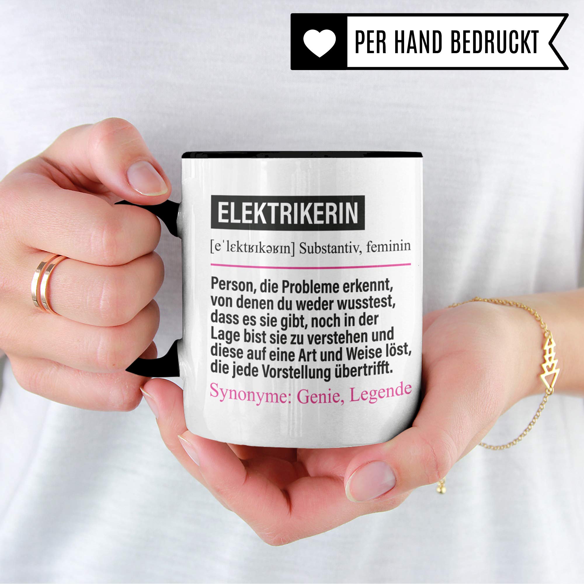 Pagma Druck Tasse Elektrikerin lustig, Elektrikerin Geschenk, Spruch Elektronikerin Kaffeebecher Geschenkidee, Kaffeetasse Beruf Elektroinstallateurin Teetasse Elektrik Becher