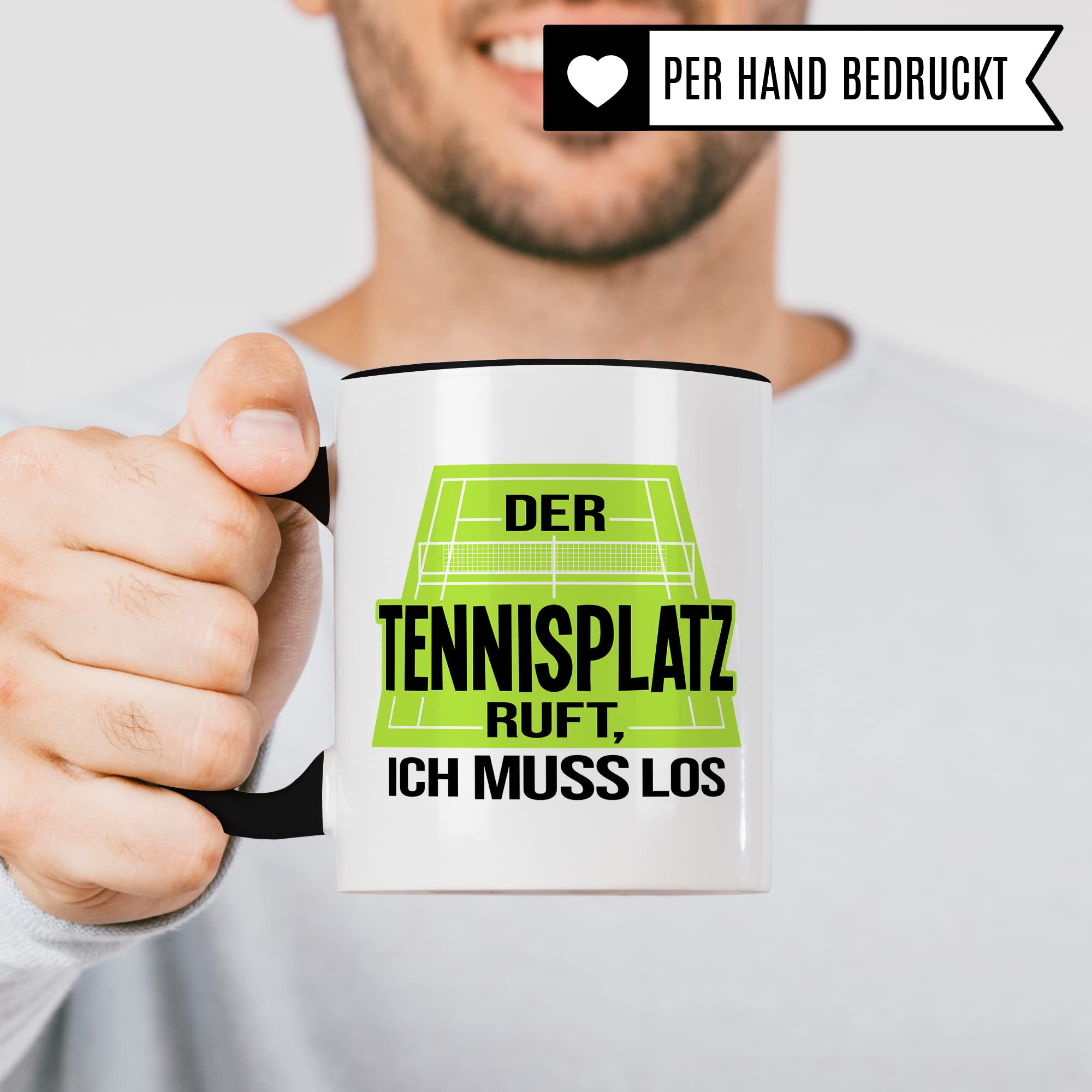 Tasse Tennis, Der Tennisplatz ruft Ich muss los, Tennis-Spruch Geschenk Tennisspieler Tennis-Spielerin Tennisprofi Tennisliebhaber, Geschenkidee Kaffeetasse Spielpartner