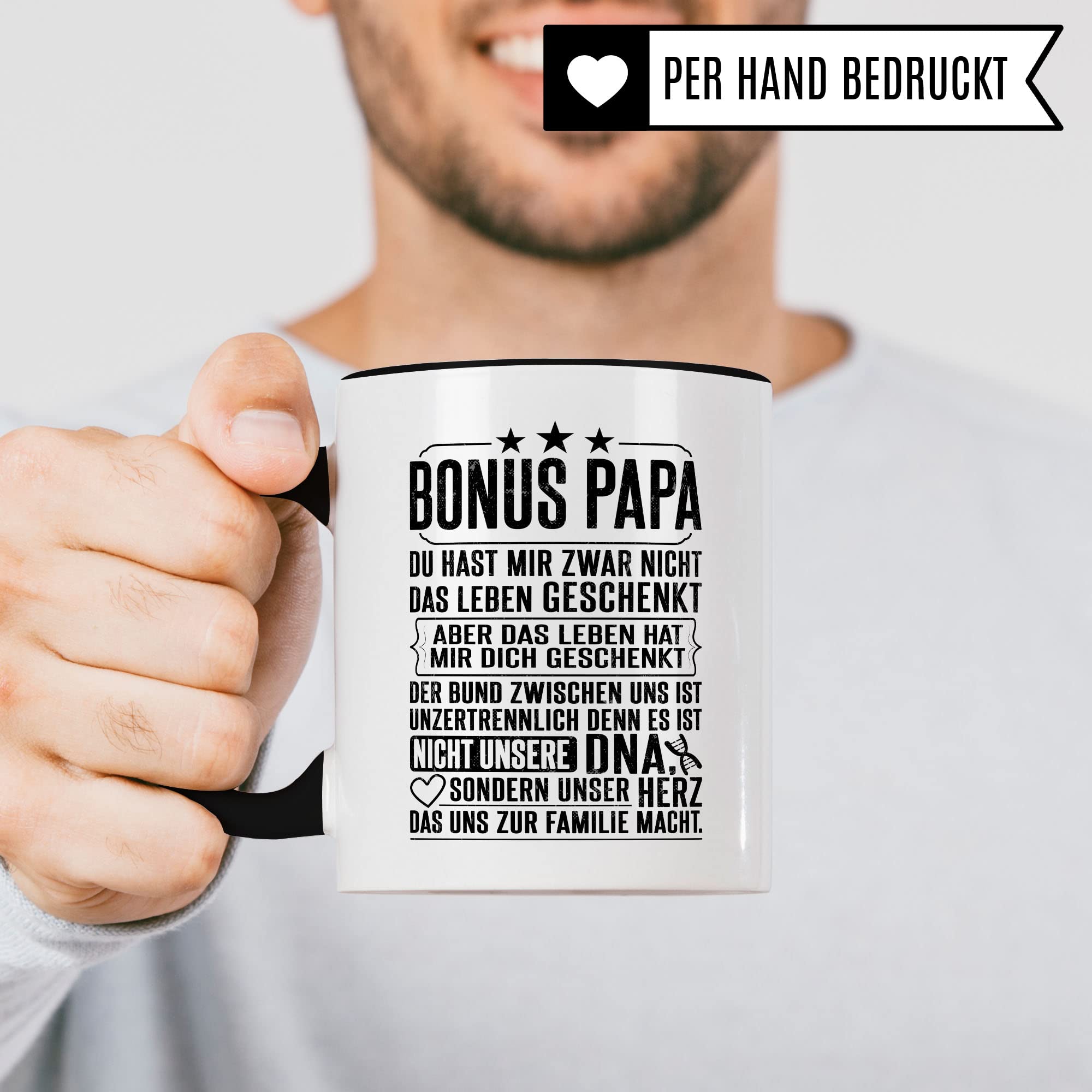 Stiefpapa Tasse Stiefsohn Stieftochter Geschenkidee Papa Kaffeetasse Geschenk für Stiefvater Kaffeebecher Bonuspapa Becher