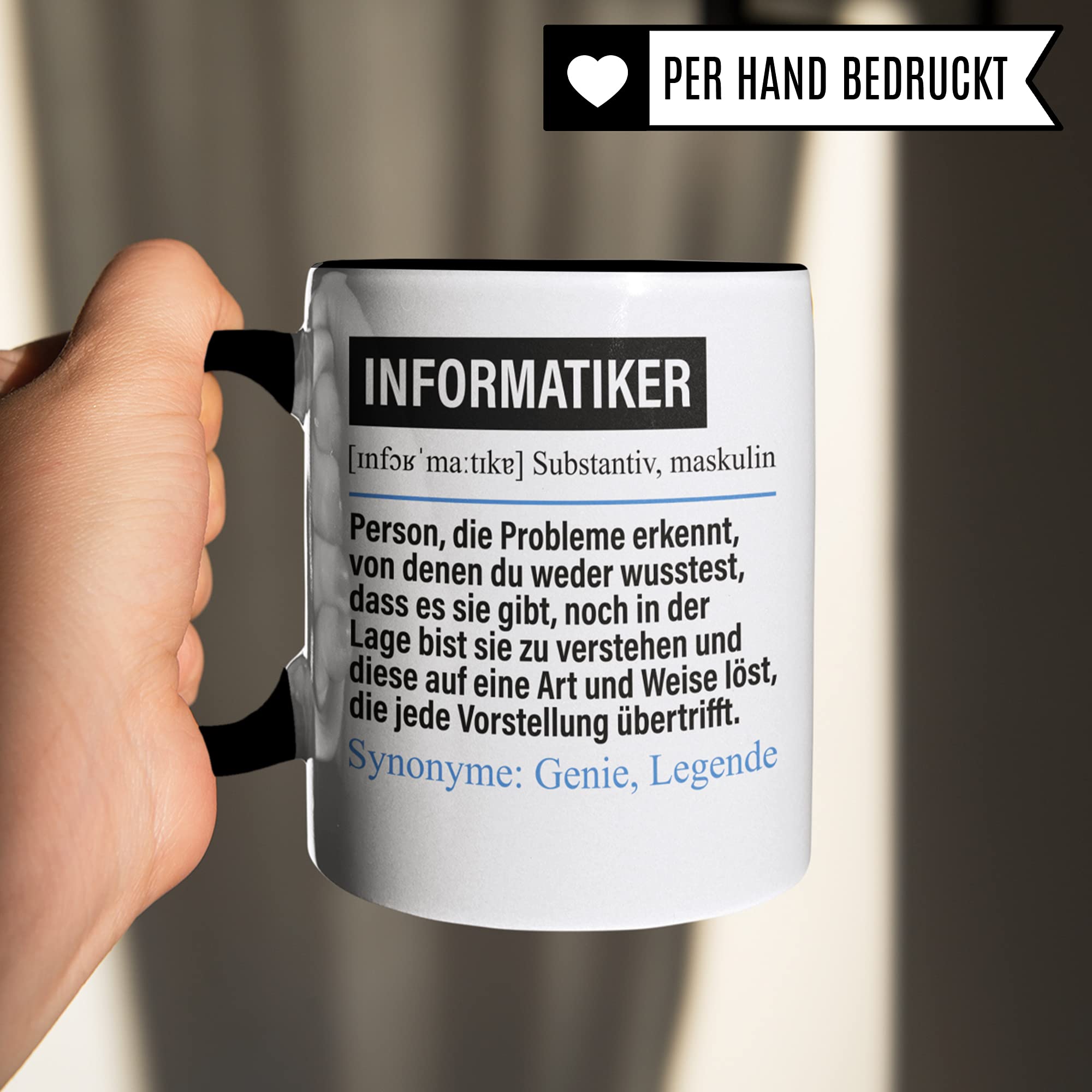 Informatiker Tasse lustig Definition, Informatik Programmierer Geschenk, Spruch Kaffeebecher Coder Geschenkidee, Kaffeetasse Entwickler Beruf Developer Becher