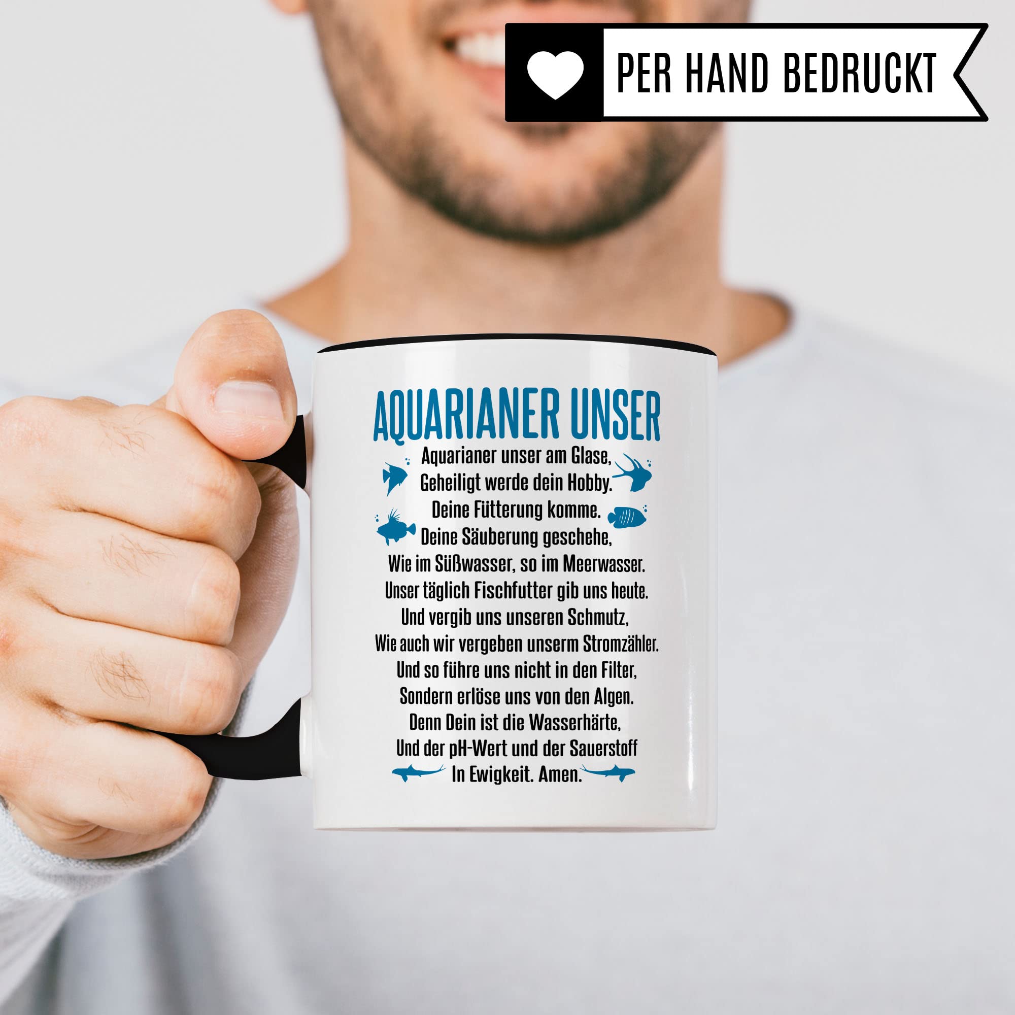 Aquarium Tasse - AQUARIANER UNSER, Fische Geschenk - Aquarium Fans Spruch lustig Geschenkidee - Fischeliebhaber Aquariumbesitzer Kaffee-Becher