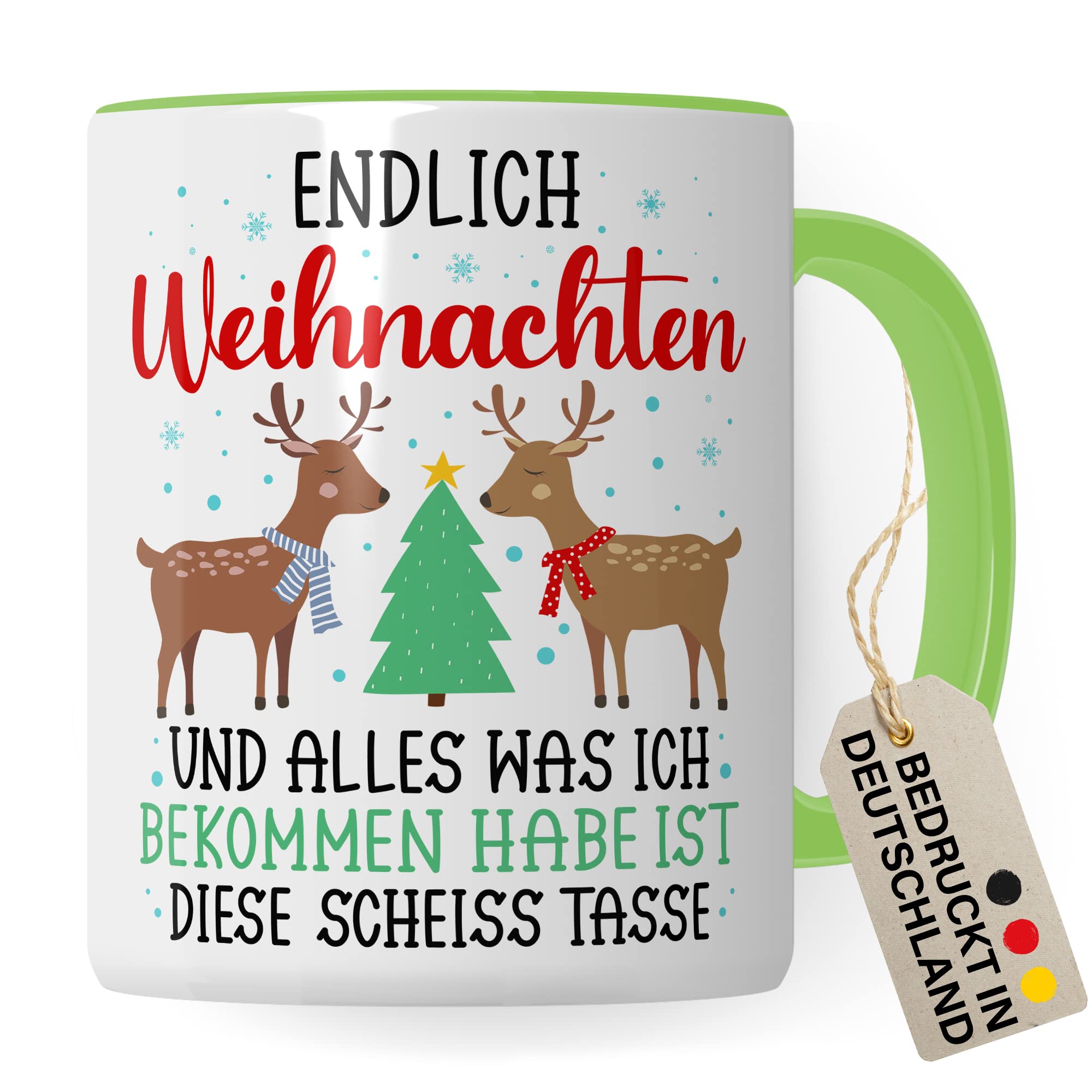 Weihnachten Tasse Geschenk Kaffeetasse Geschenkidee Humor Weihnachtstasse Sarkasmus Kaffee-Becher witziger Geschenkartikel Endlich Weihnachten alles was ich bekomm ist diese scheiß Tasse Spruch