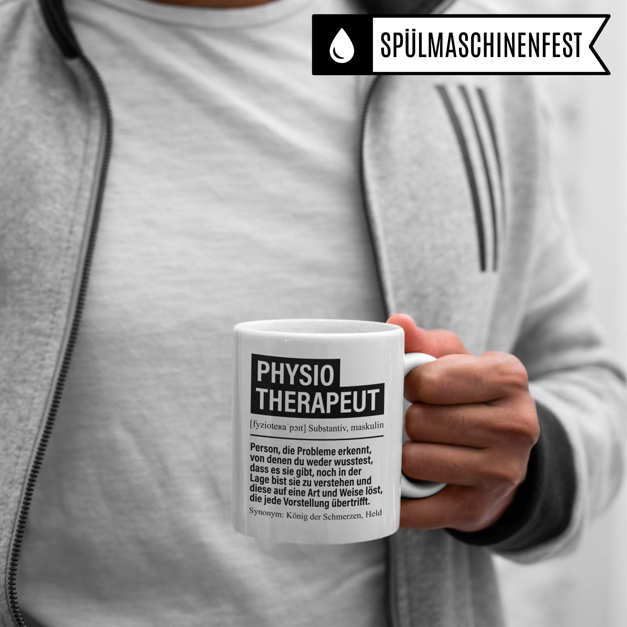 Tasse Physiotherapeut, Physiotherapie Geschenke Becher, Physiotherapeuten Kaffeetasse Geschenkidee Spruch, Kaffeebecher Krankengymnastik Physio Motiv lustig