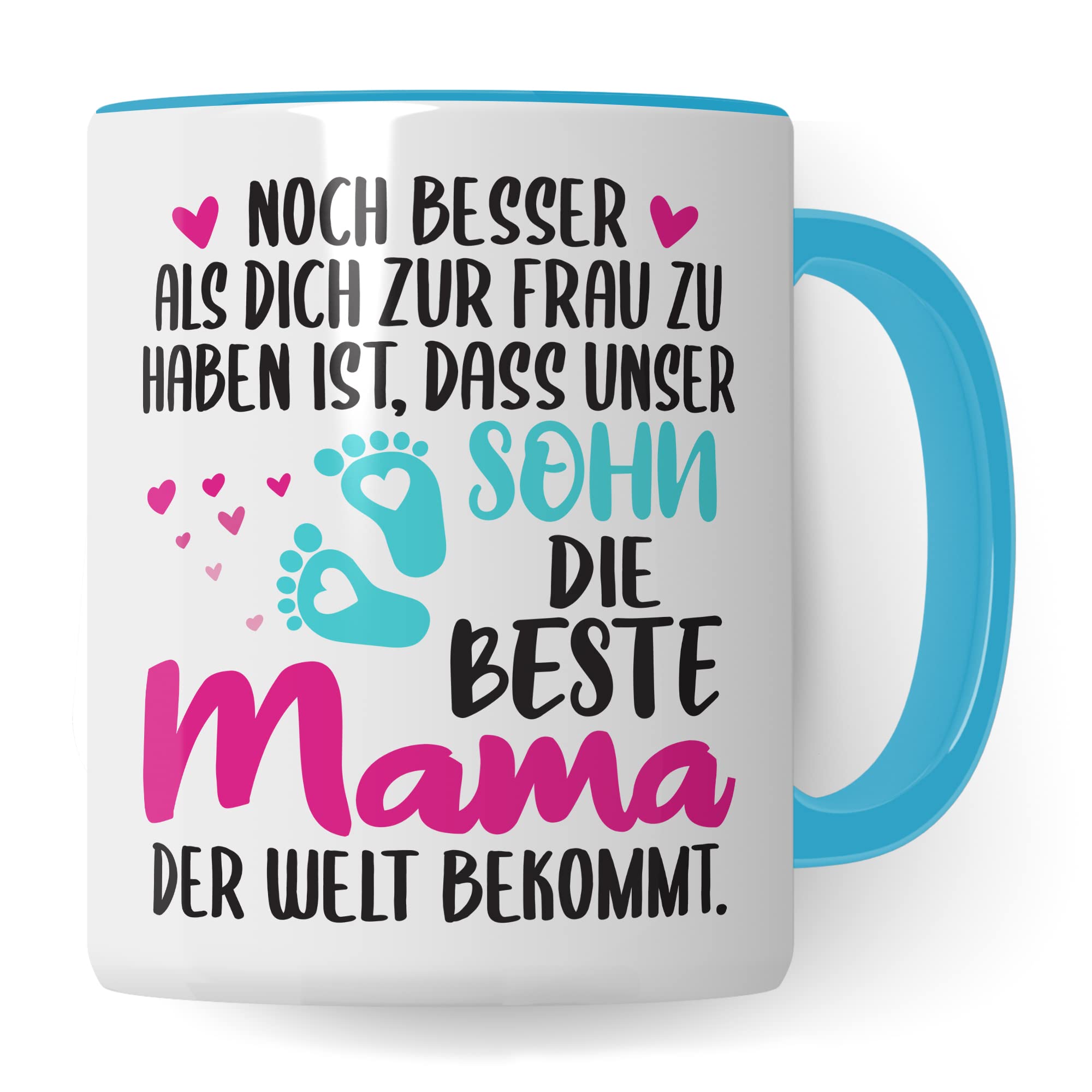 Schwangerschaft Tasse, Noch besser als dich zur Frau zu haben ist, dass unser Sohn die beste Mama der Welt bekommt, Geschenk Schwangere, Geschenkidee werdende Mutter Freundin, Mama 2023 Geschenk