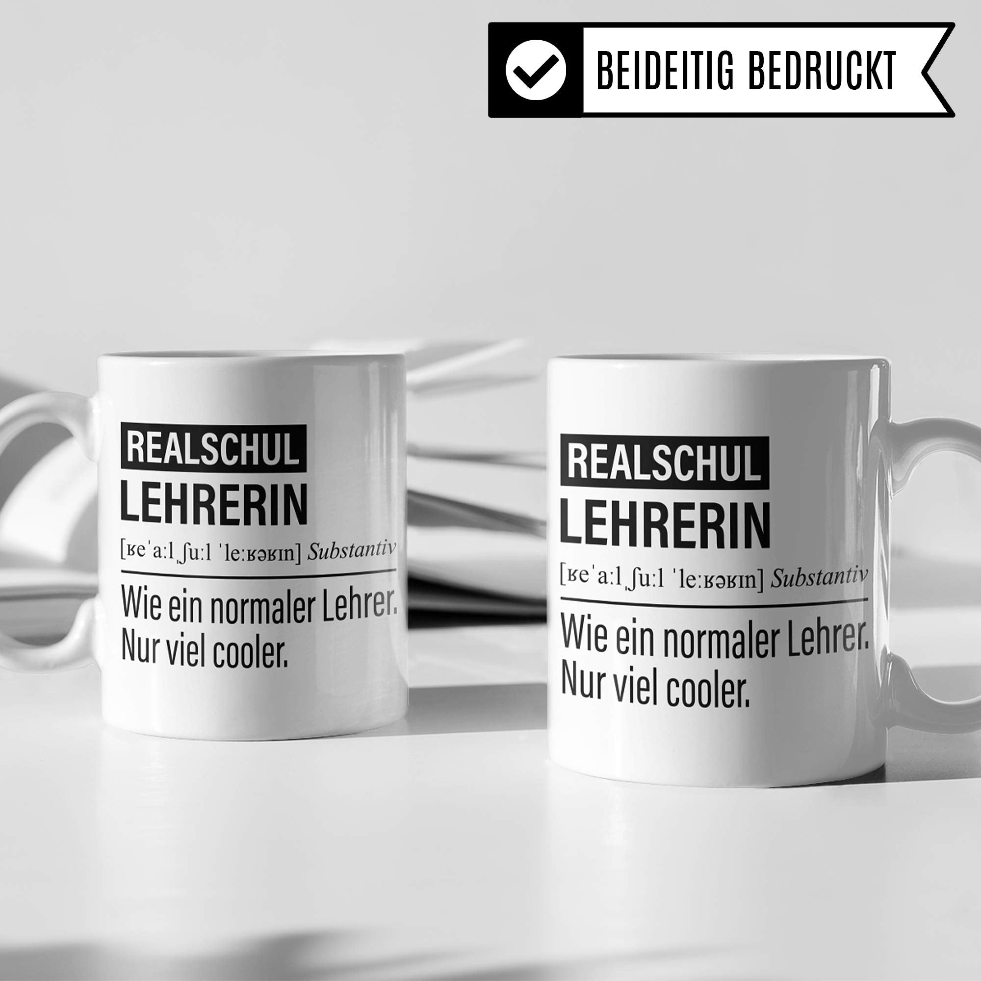 Realschullehrerin Tasse, Geschenk für Realschule Lehrerin, Kaffeetasse Geschenkidee Lehrerin, Kaffeebecher Lehramt Realschule Unterricht Witz