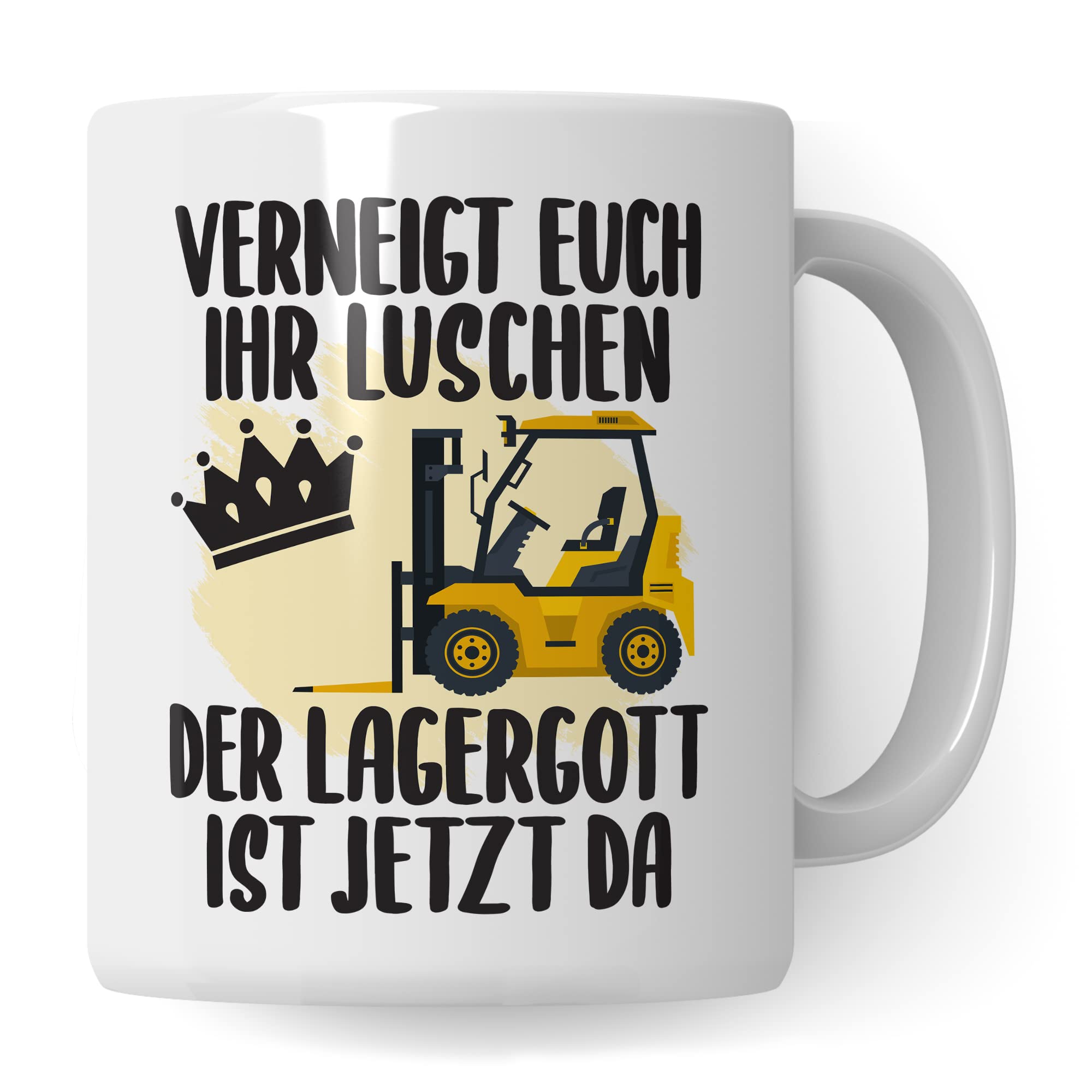 Lagerist Tasse mit Spruch lustig Staplerfahrer Geschenk Gabelstaplerfahrer Kaffee-Tasse böser Humor Kaffeebecher Lagerarbeiter Geschenkidee Lagerlogistiker Kaffeetasse