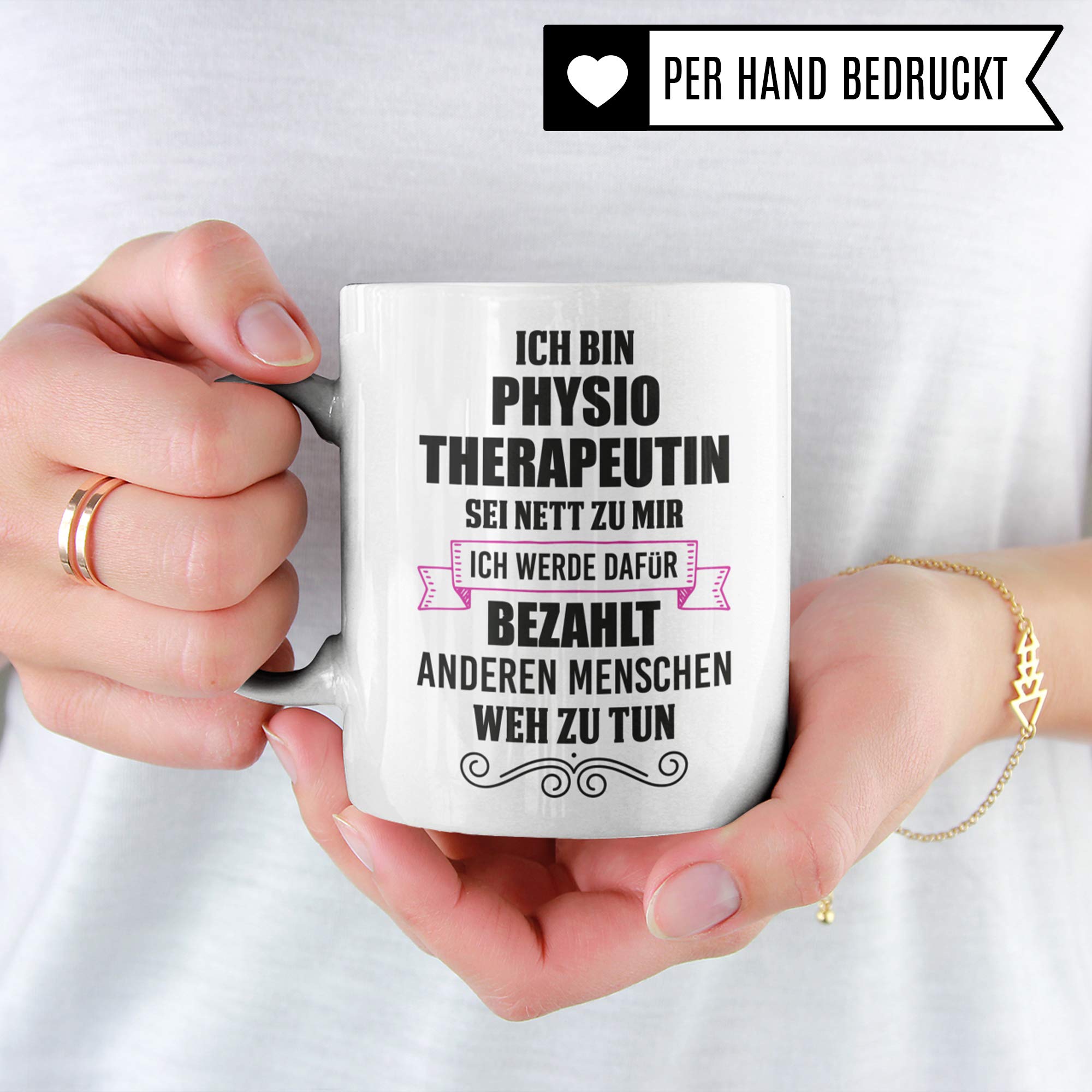 Pagma Druck Physiotherapeutin Tasse, Physiotherapeuten Geschenke, Physiotherapie Kaffeetasse Geschenkidee, Kaffeebecher Physio Praxis Krankengymnastik Geschenk Physiotherapeut Frauen Becher