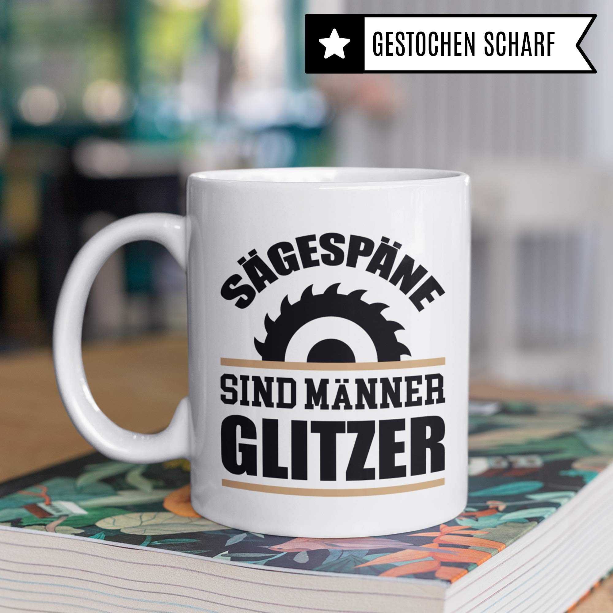 Pagma Druck Sägespäne Tasse, Waldarbeiter Holzfäller Geschenk für Förster Forstwirt Männer Sägen Kaffeebecher, Spruch Wald Holz Becher Geschenkidee, Waldarbeiten Kaffeetasse