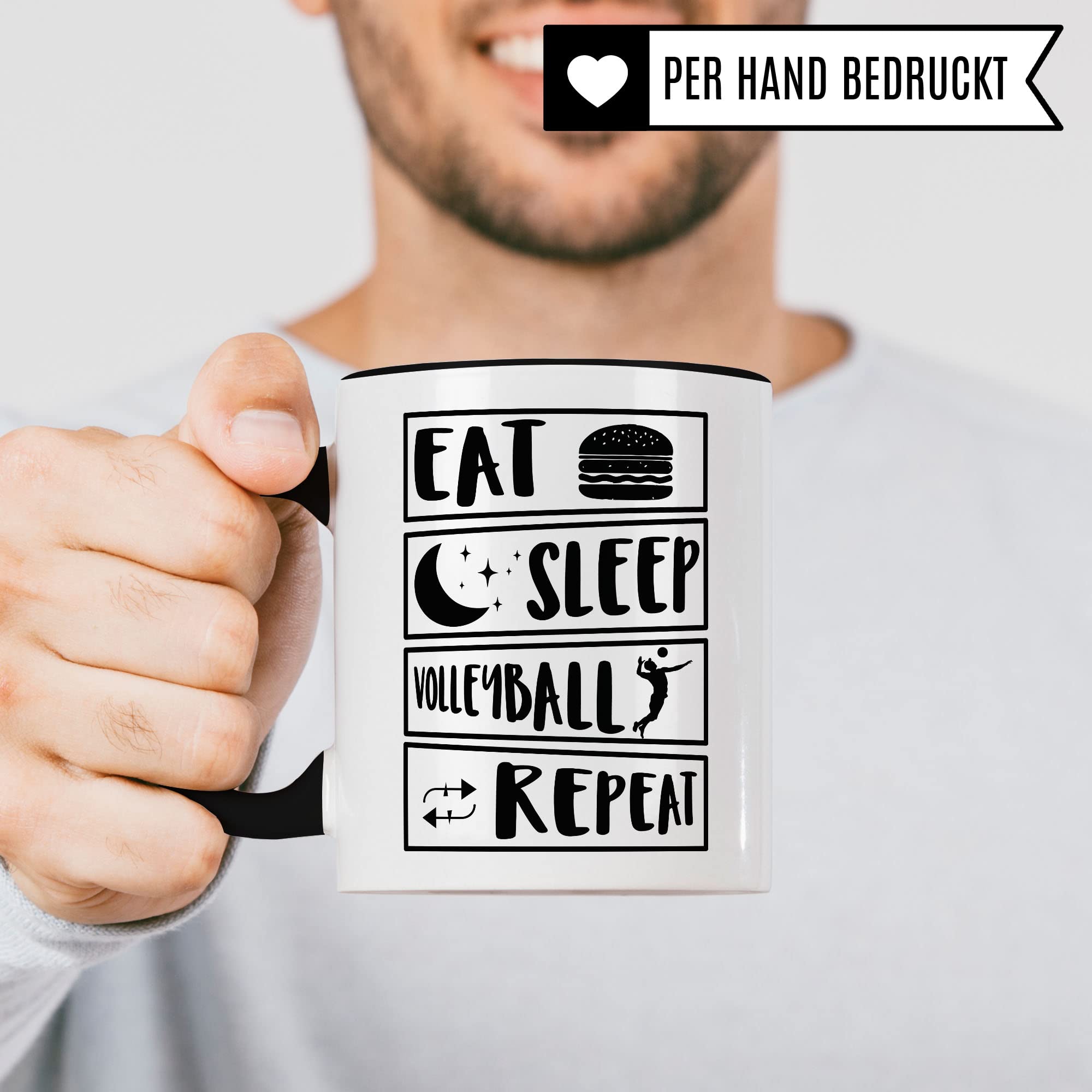 Volleyball Tasse Geschenkidee Kaffeetasse Humor Witz Geschenk für Volleyballspieler Kaffeebecher Beachball Becher