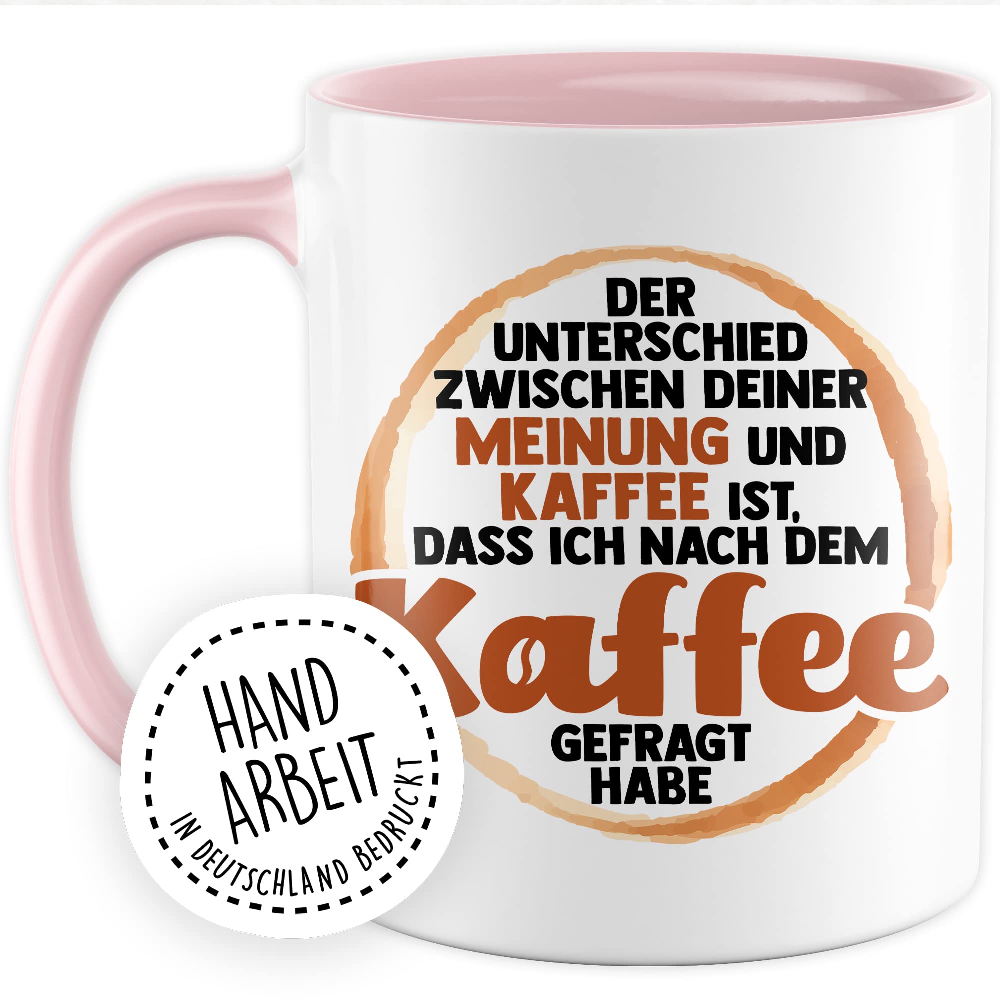 Tasse lustig Kaffeetasse mit Spruch Unterschied zwischen Kaffee und deiner Meinung Kaffee-Becher lustig Witz Teetasse Geschenk Humor Geschenkidee Sarkasmus Büro Zuhause