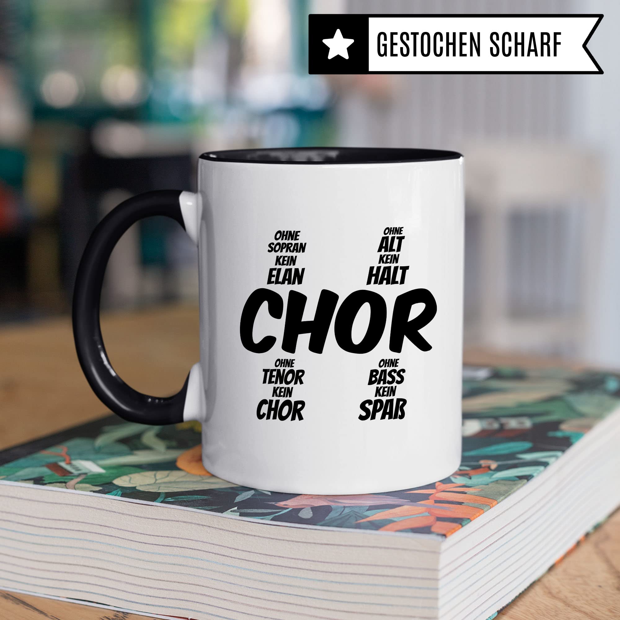 Chor Tasse Geschenkidee Sopran Alt Tenor Bass Kaffeetasse Geschenk für Sänger Sängerin Kaffeebecher Chorprobe Becher