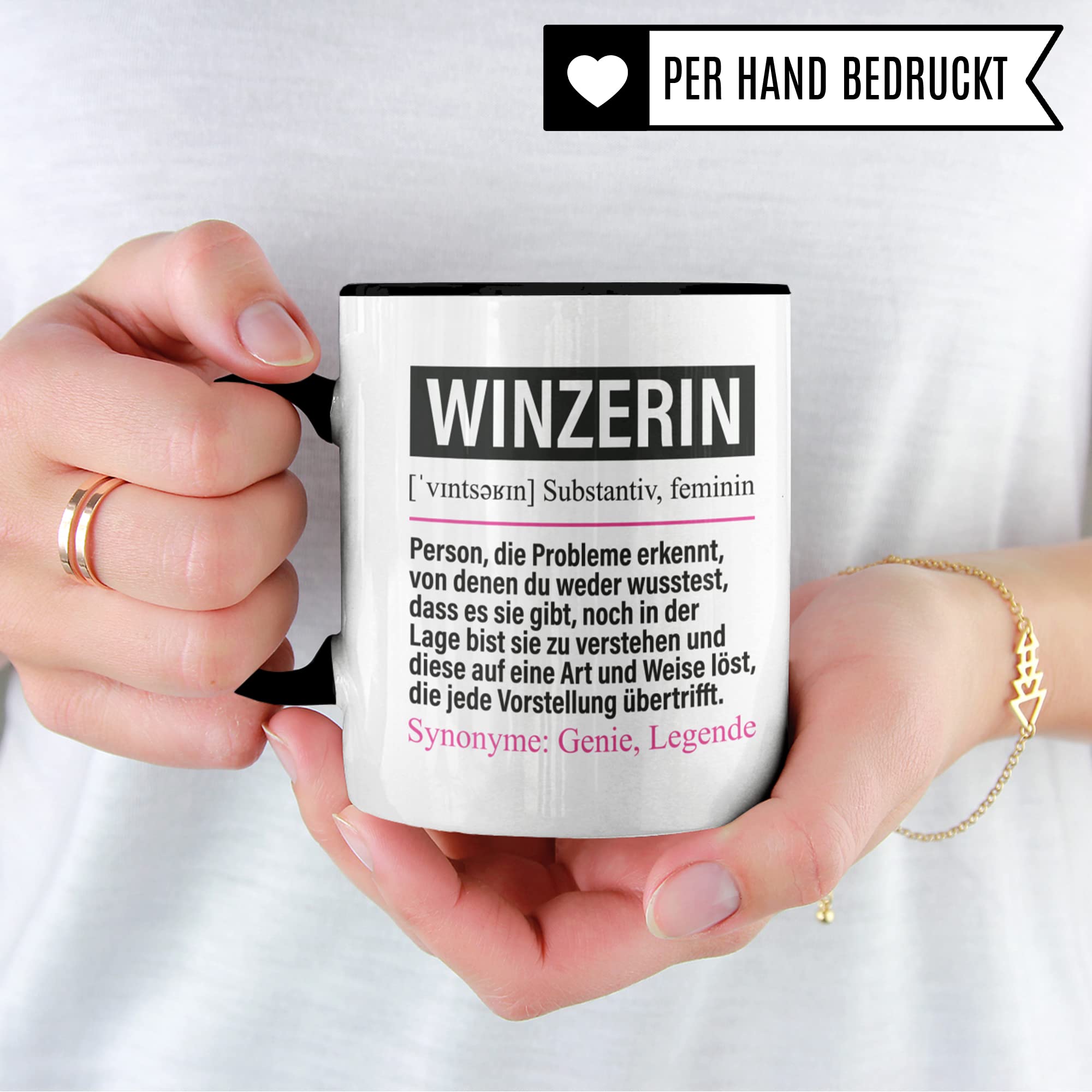 Tasse Winzerin lustig, Winzerin Geschenk Beruf, Spruch Kaffeebecher Wein Winzerei Geschenkidee, Beruf Winzerinnen Kaffee-Tasse Teetasse Becher