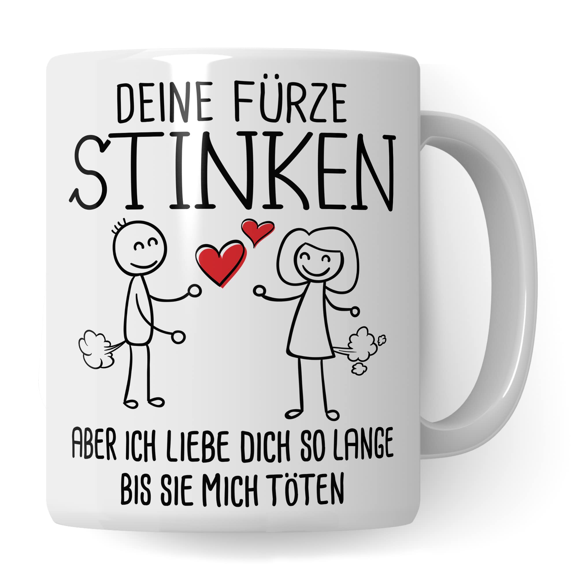 Tasse Fürze Geschenk, Deine Fürze stinken aber ich liebe dich solange bis sie mich töten Geschenkidee Ehemann Freund Partner Kaffee-Becher Kaffeetasse Tasse mit Spruch lustig