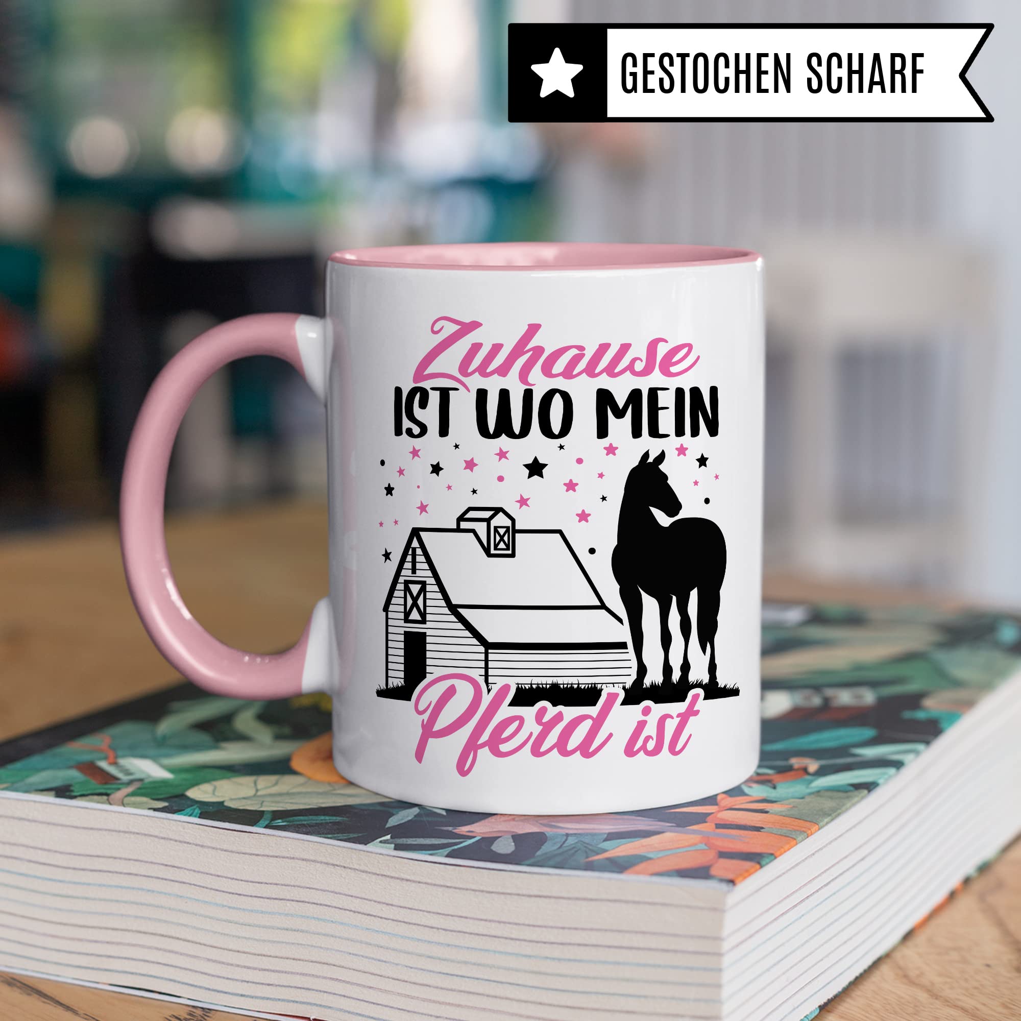 Pferd Tasse Zuhause Stall Pferde Kaffeetasse Reiterin Kaffee-Becher Reiten bester Freund Vierbeiner Teetasse Pferdemädchen Stallmädchen Pferdeliebhaber Geschenk Geschenkidee Reiter