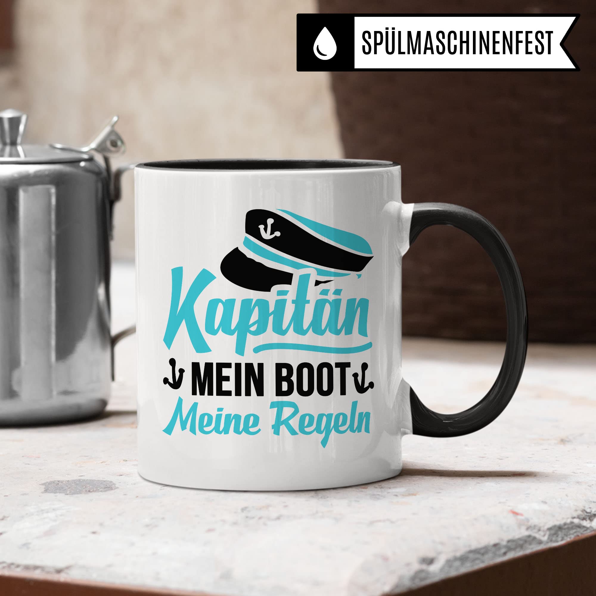 Kapitän Tasse Geschenkidee Kaffeetasse Humor Witz Geschenk für Captain Kaffeebecher Schiffsführer Becher