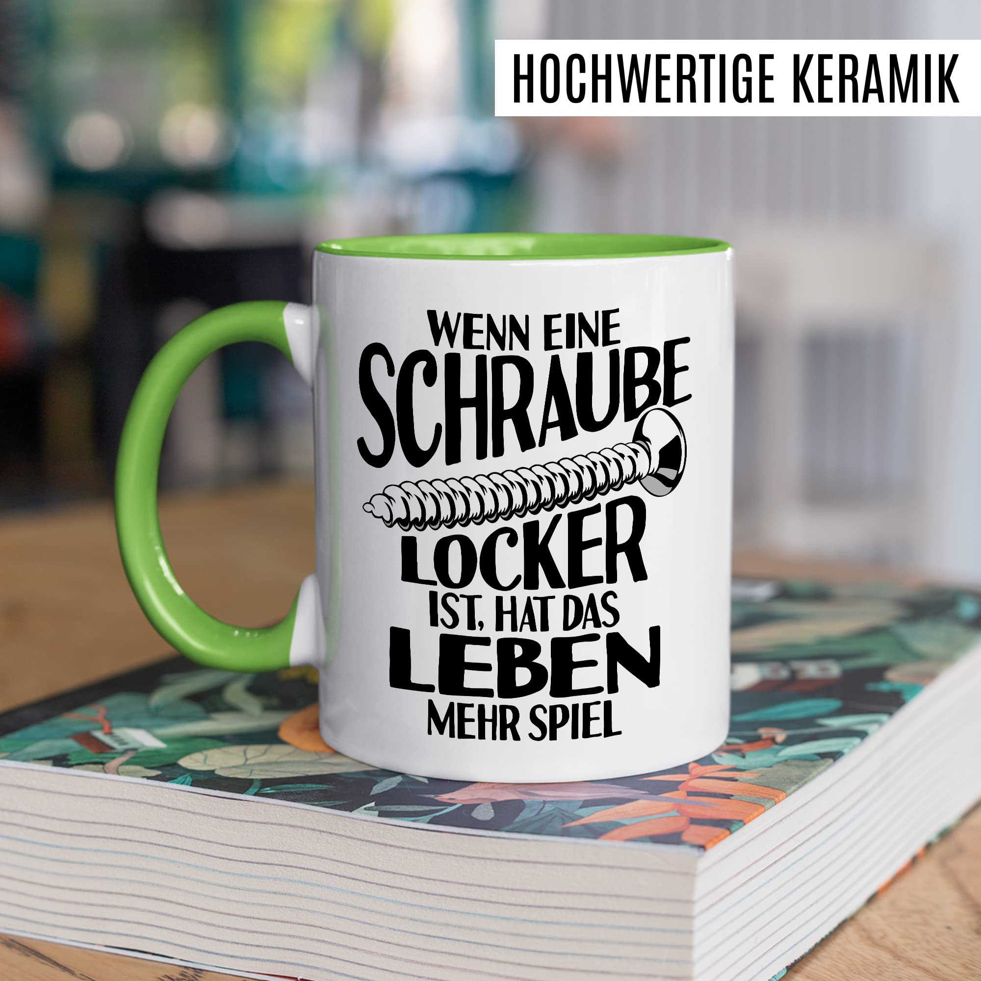 Handwerker Tasse Schrauben Kaffeetasse Mechatroniker Kaffee-Becher Schraube locker Männer Teetasse Geschenk Werkstadt Geschenkidee